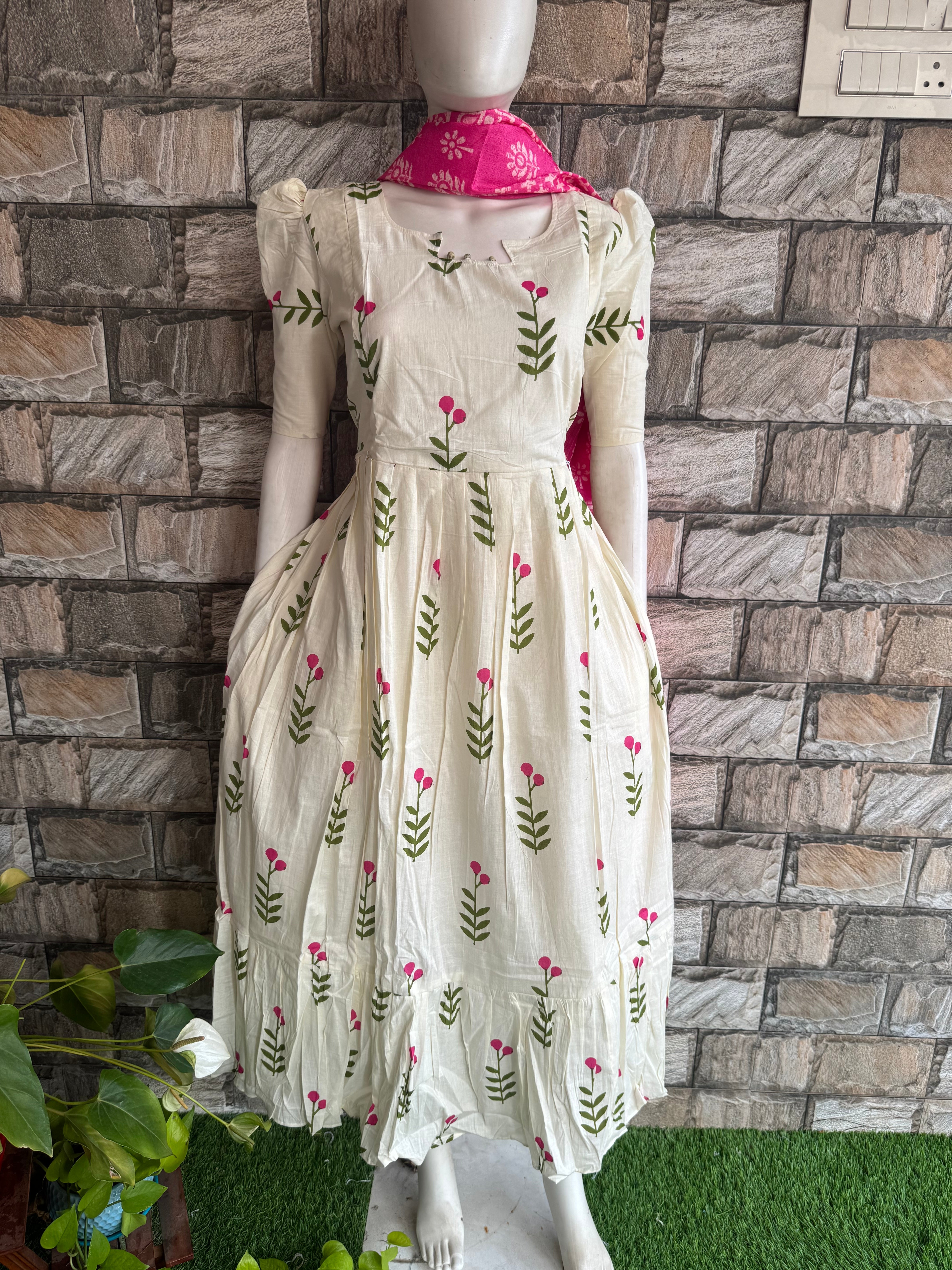 Blossom cotton Maternity maxi