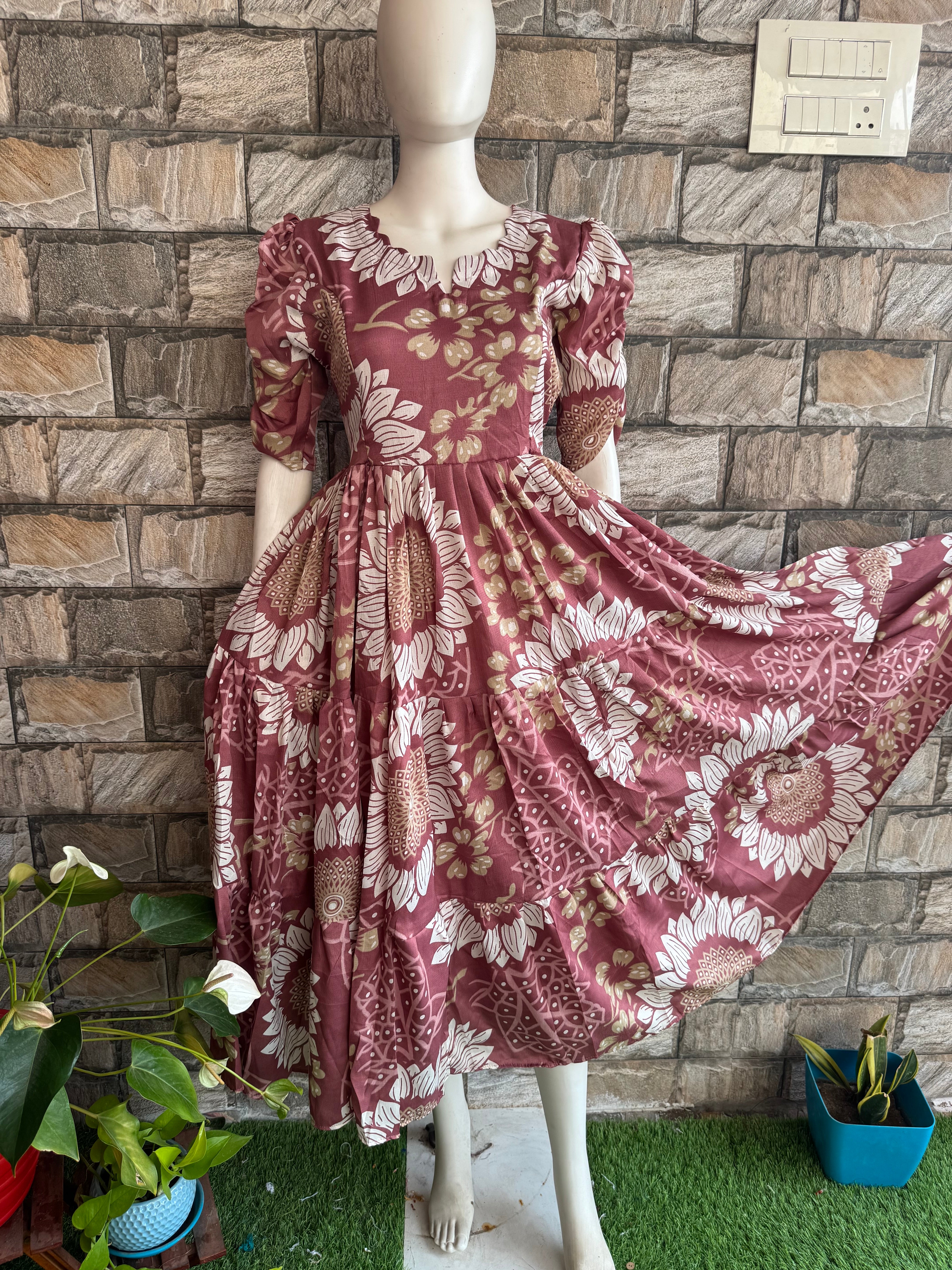 Pale Brown Delta Maternity Maxi