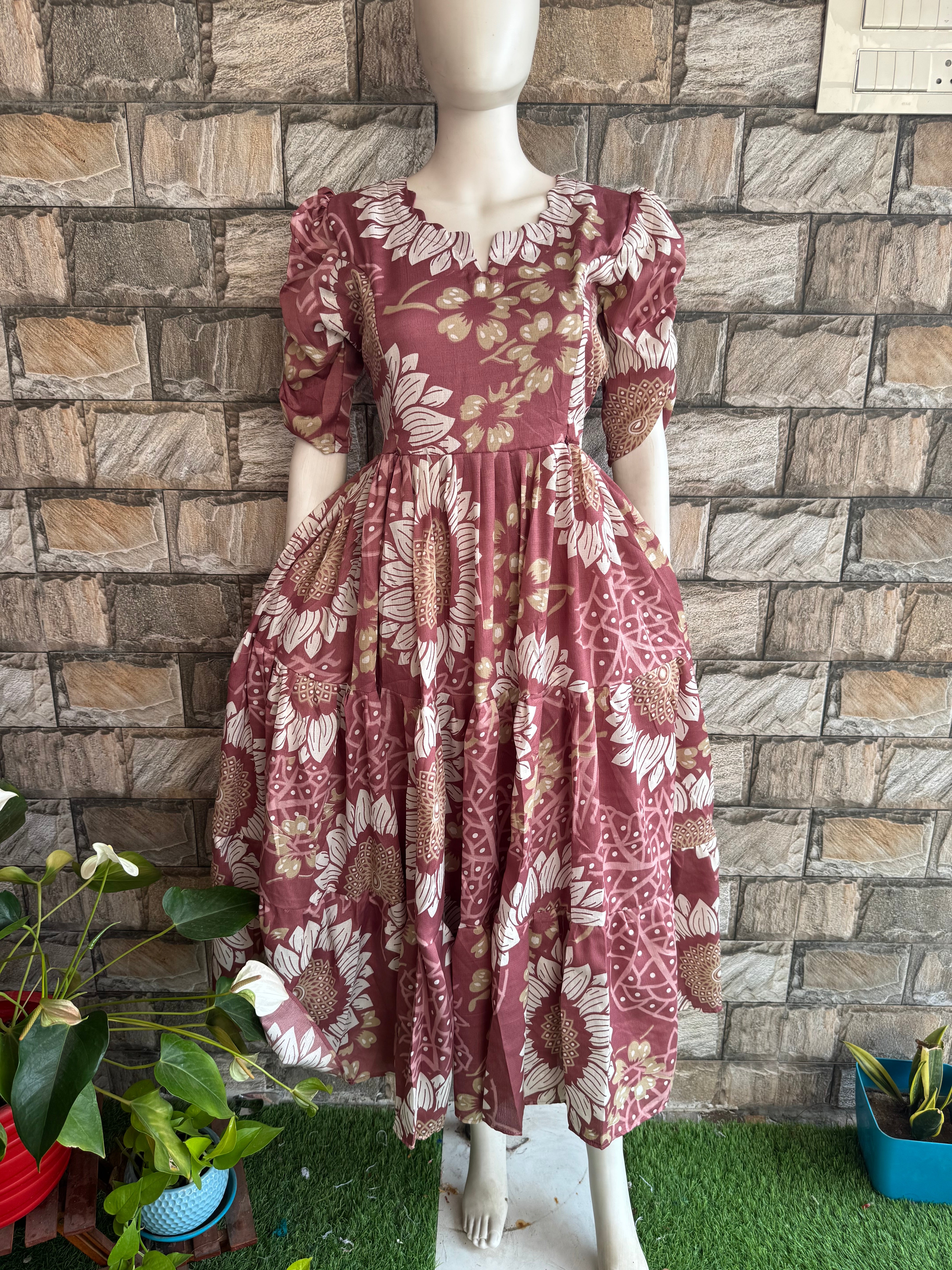 Pale Brown Delta Maternity Maxi