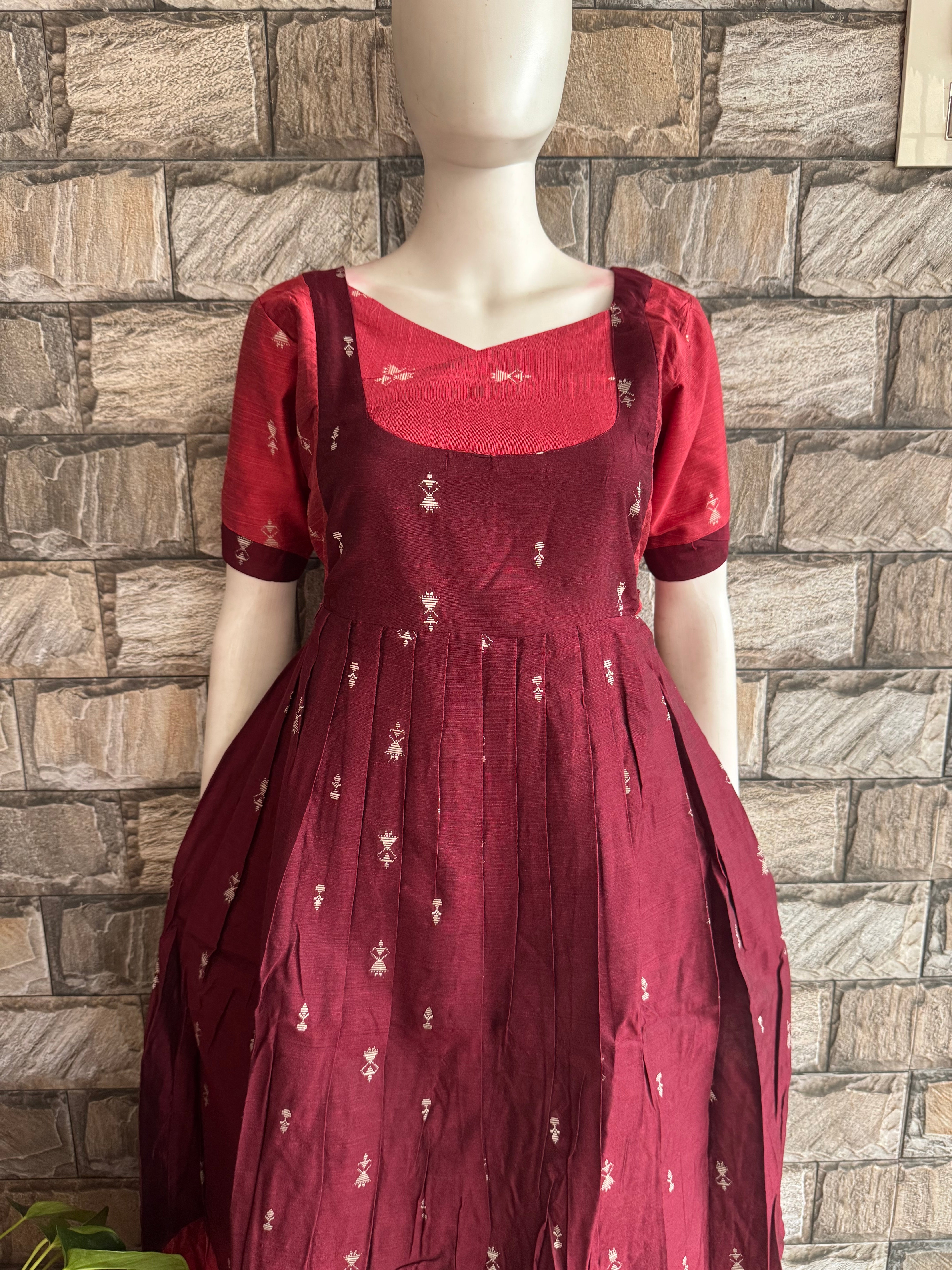 Festive wear Maternity raw silk maxi