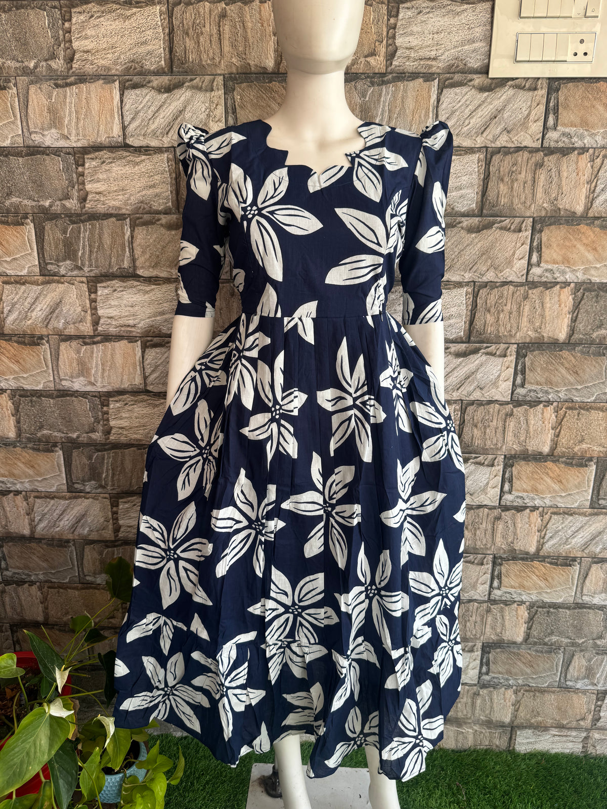 Premium soft  cotton Maternity maxi Budget launch. NAVY BLUE