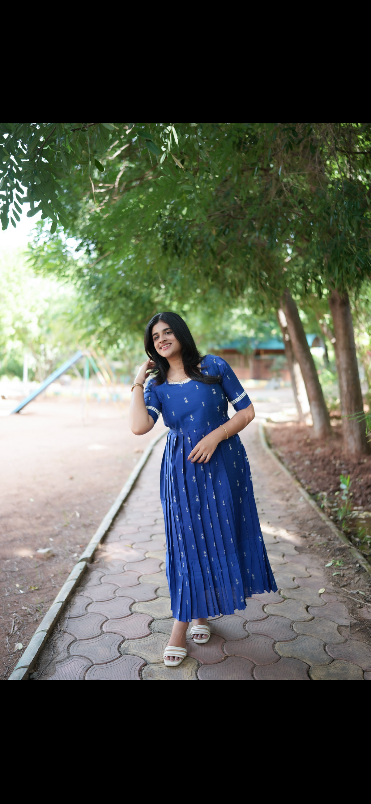 Diwali series Maternity raw silk maxi Royal Blue