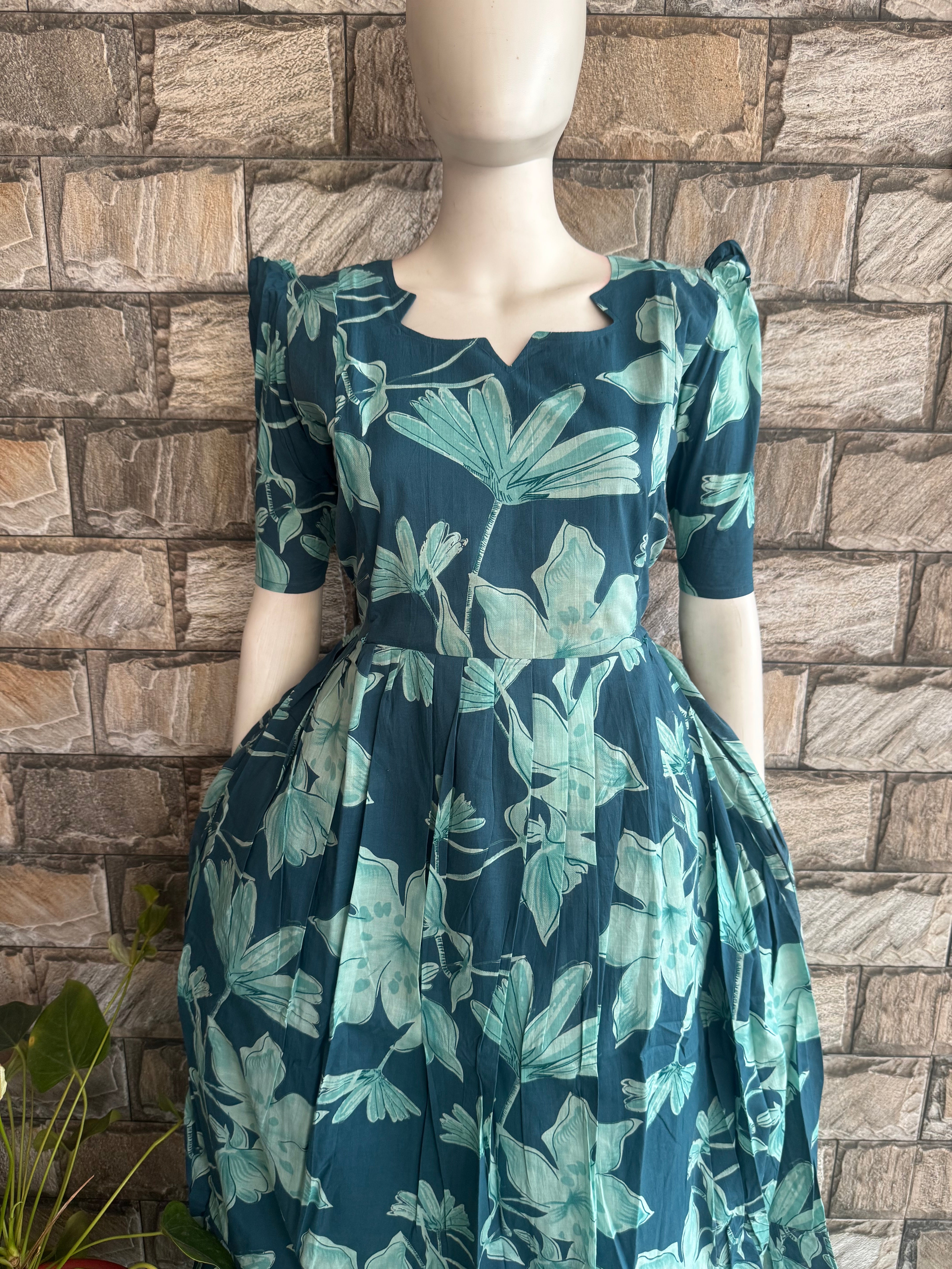 Rama Green soft cotton Maternity maxi
