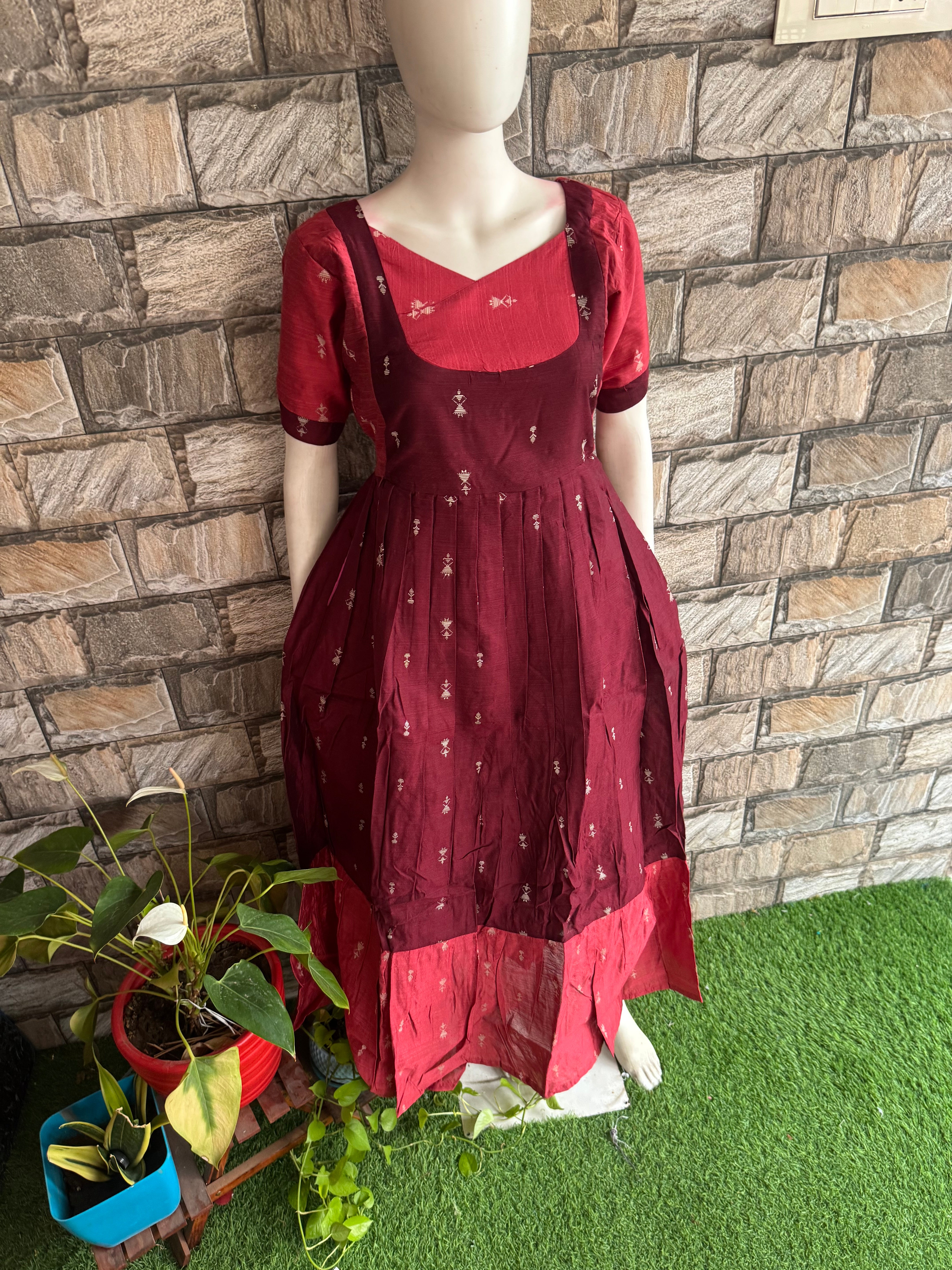 Raw silk  festive  Maternity maxi