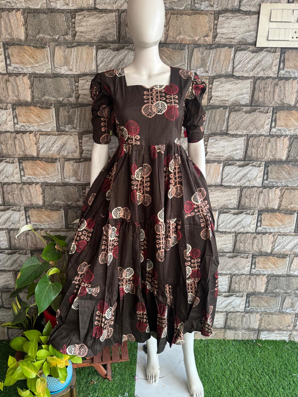 coffee brown cotton maxi