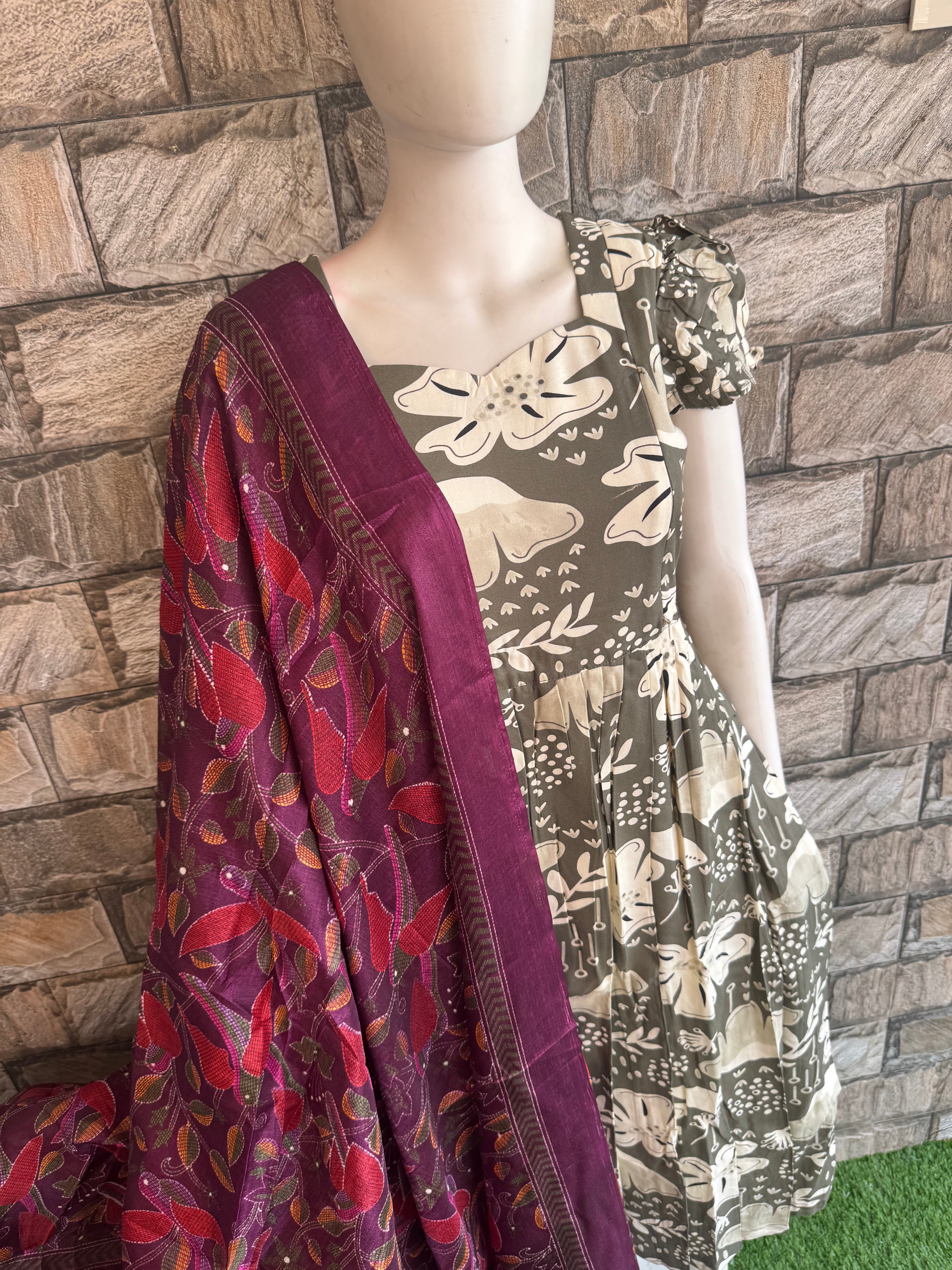 Wine Poly khadhi Dupatta