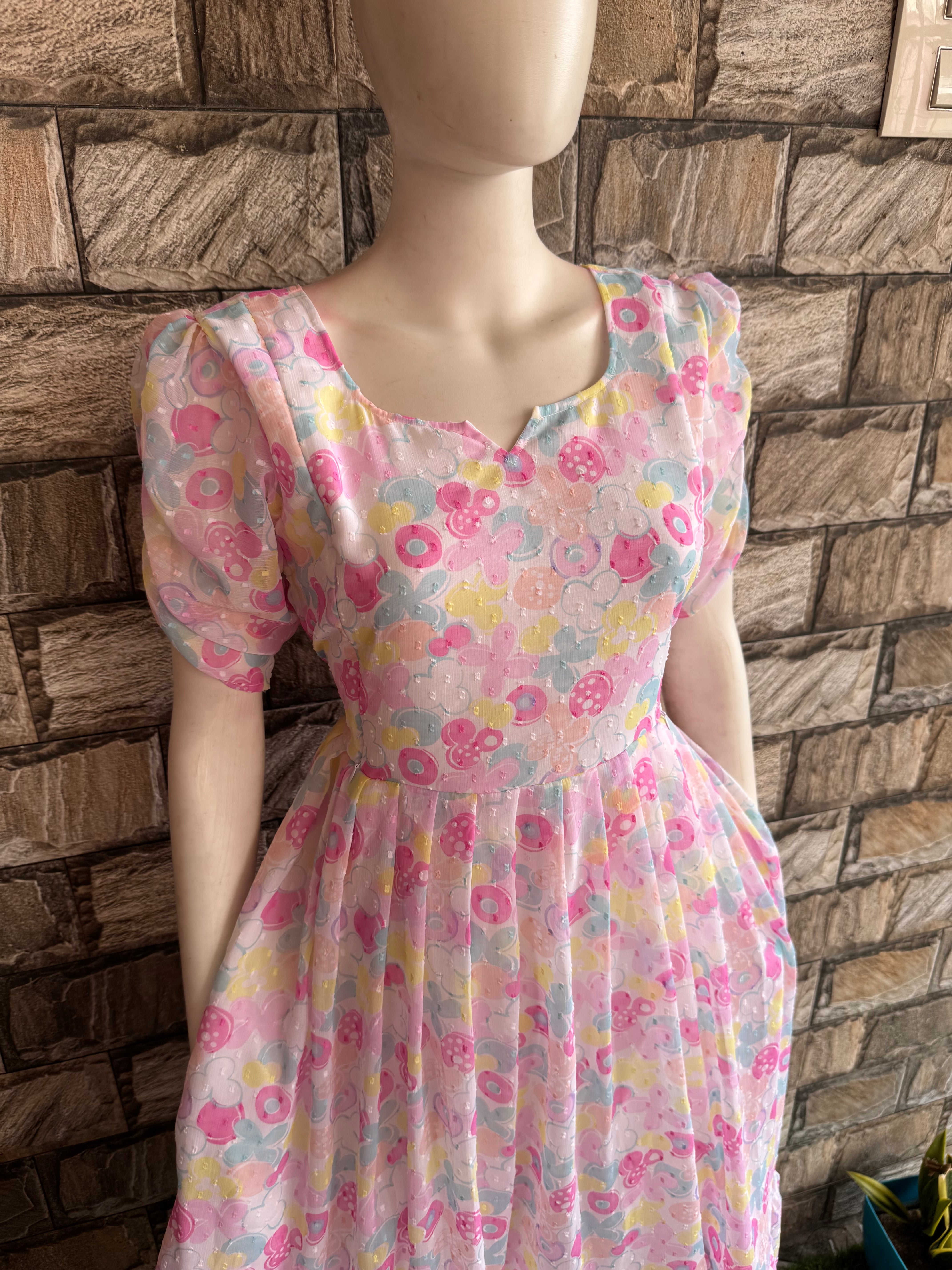 Floral Georgette Butta Maternity & Feeding Maxi