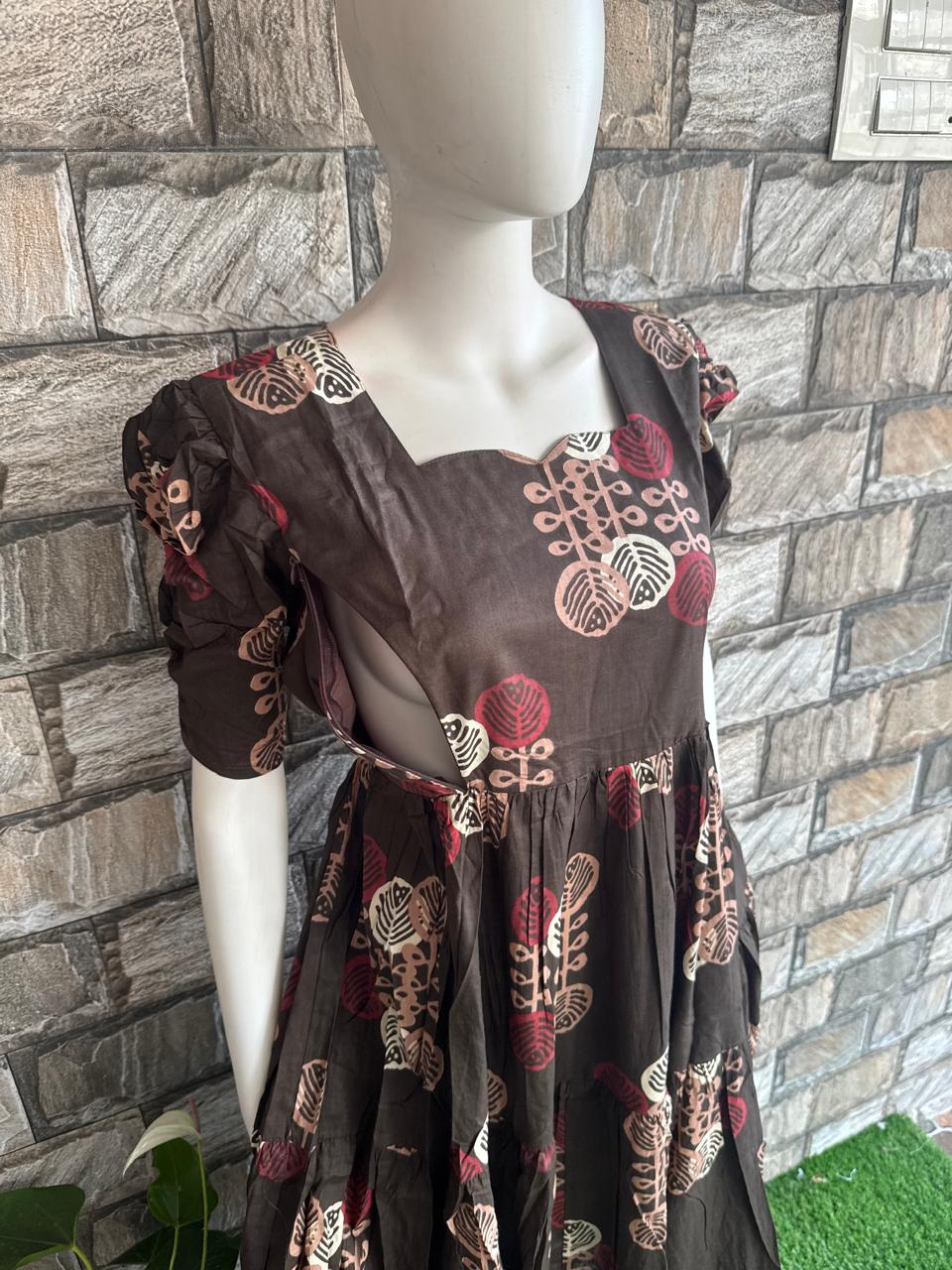 coffee brown cotton maxi