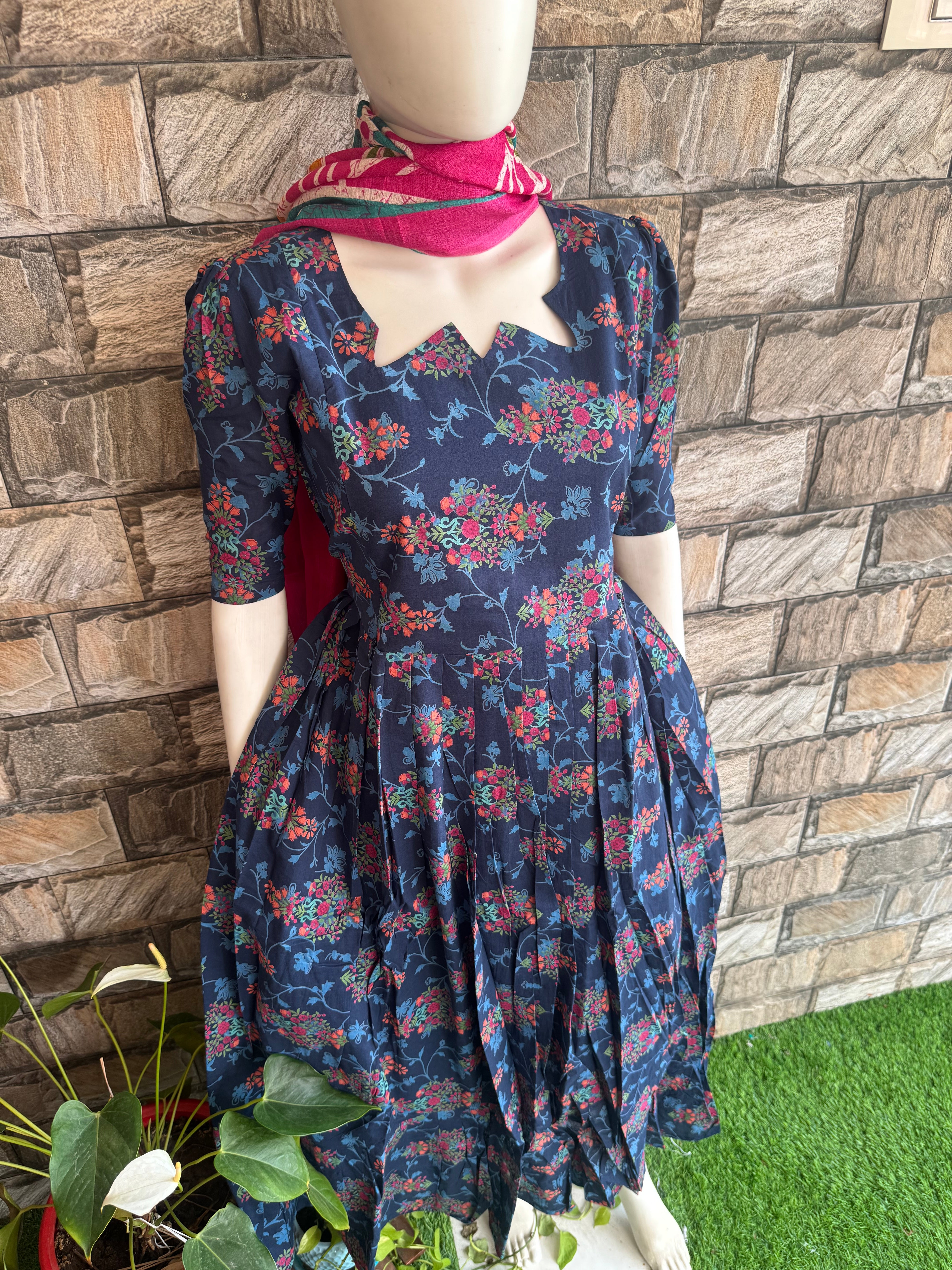 Bluey floral shade   soft cotton Maternity maxi