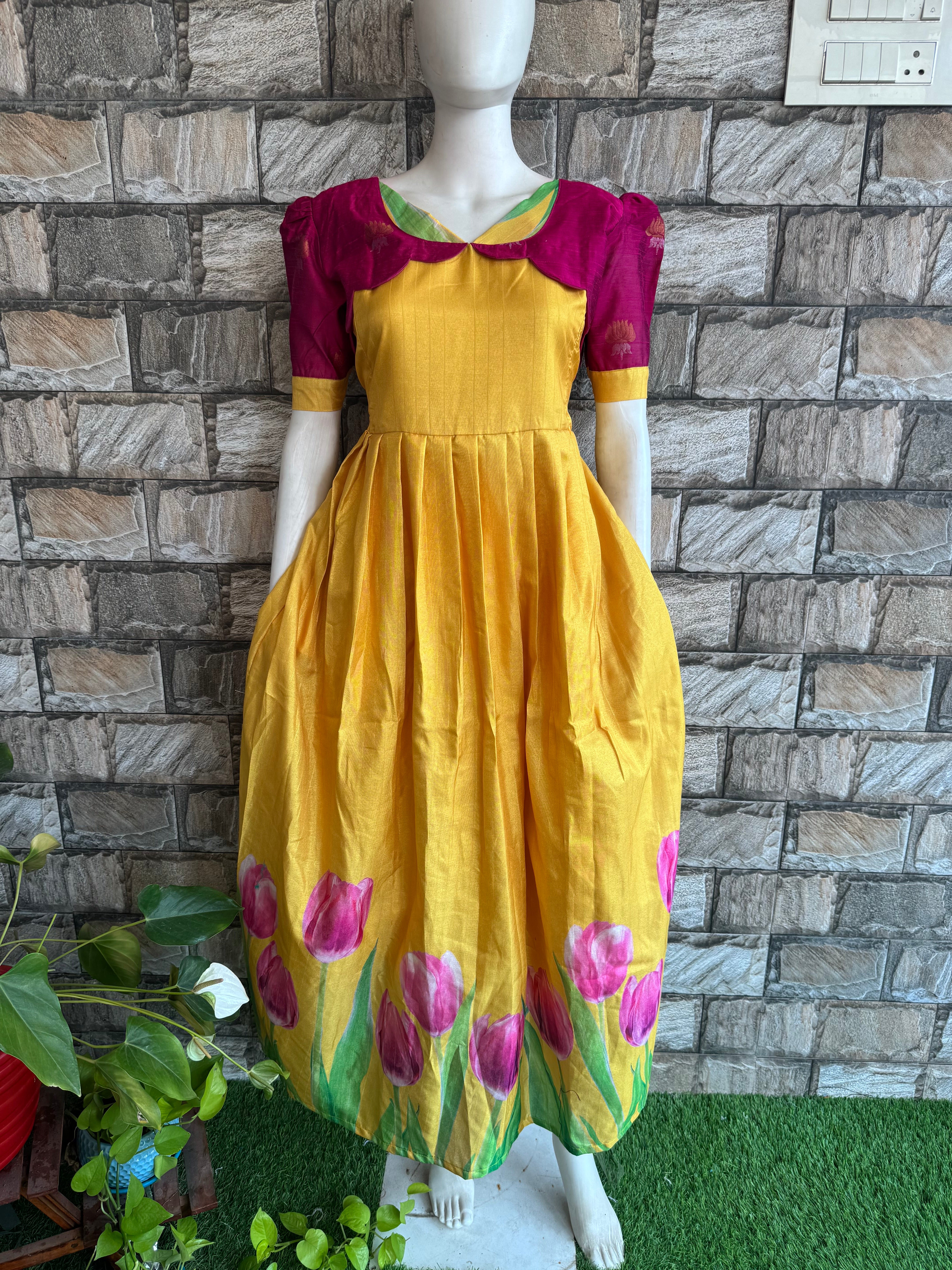 Chanderi Fabric Maternity maxi #sale