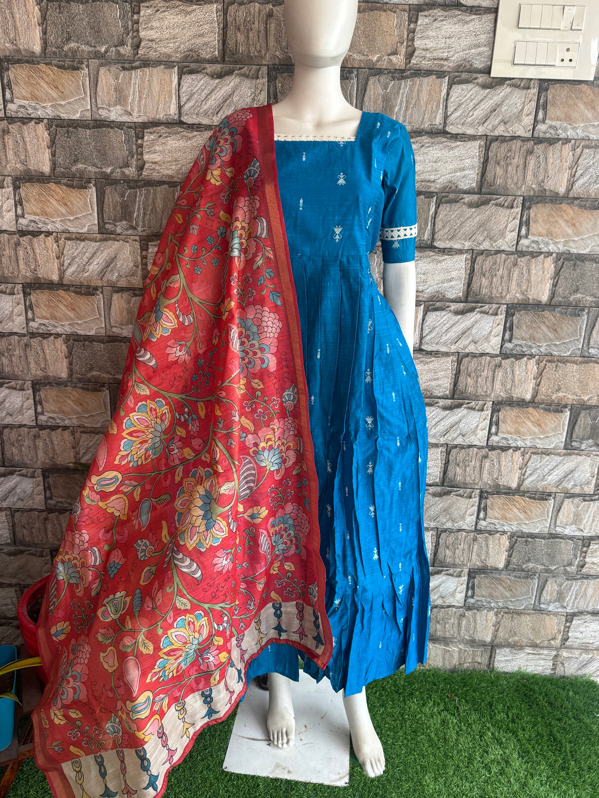 Diwali series Maternity raw silk maxi- with Dupatta