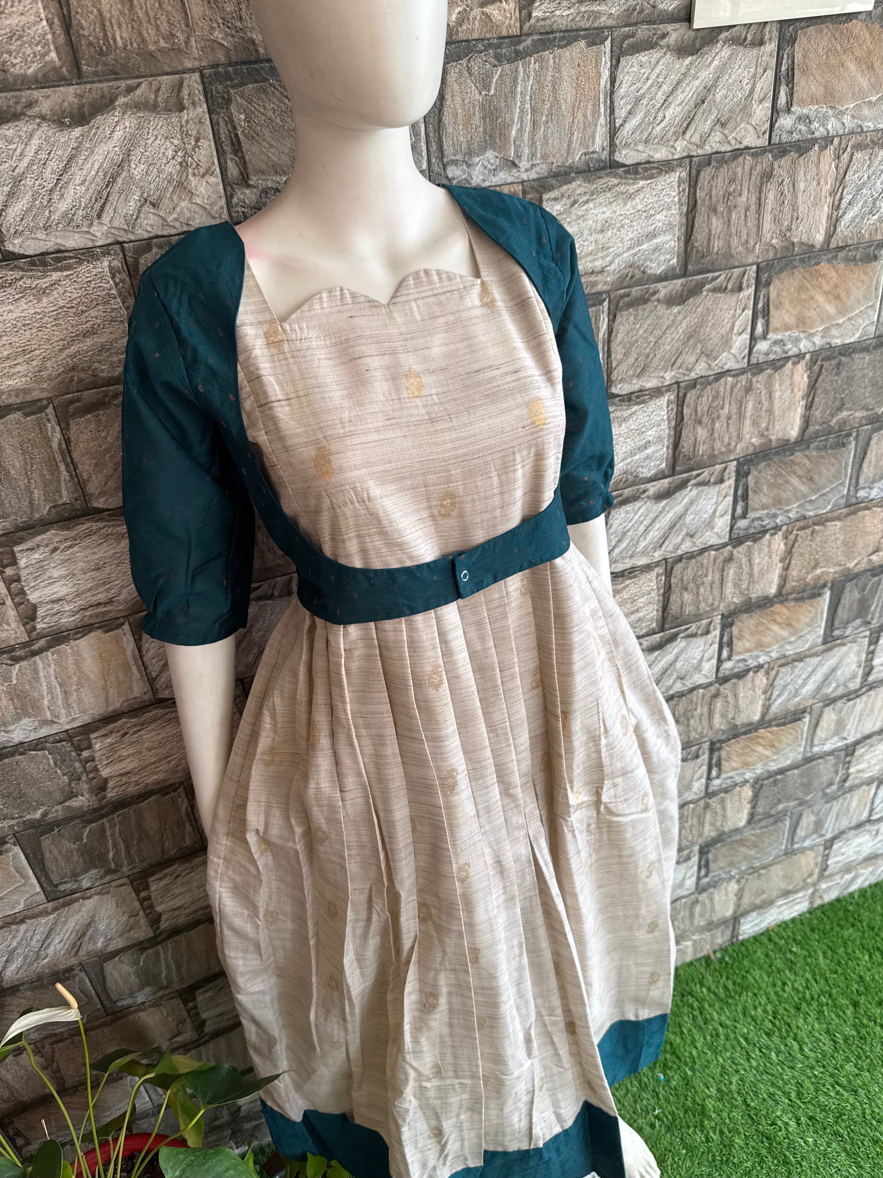 Maternity maxi Handloom cotton Attached Coat