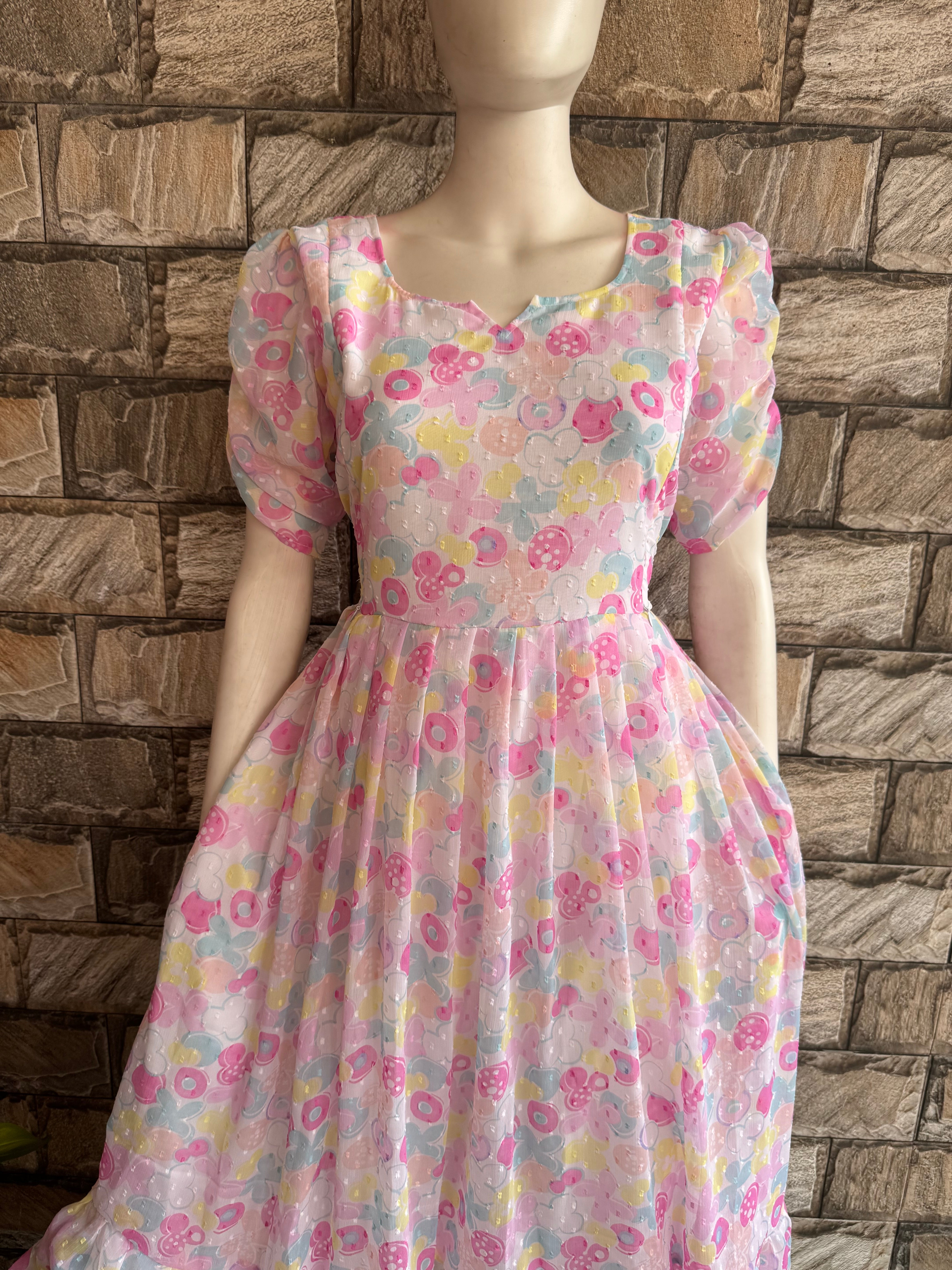 Floral Georgette Butta Maternity & Feeding Maxi
