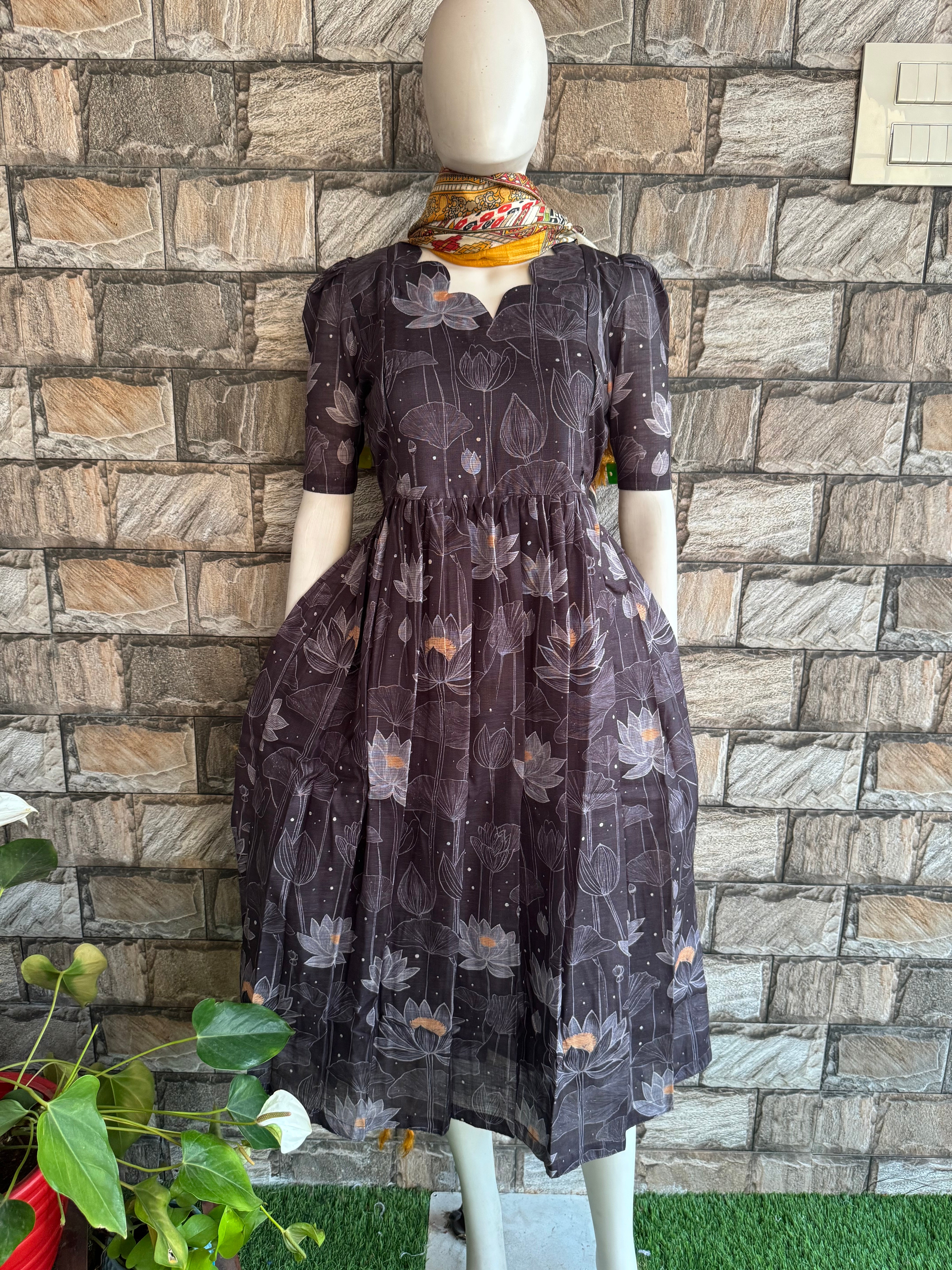Linen Soft Cotton Maternity maxi black