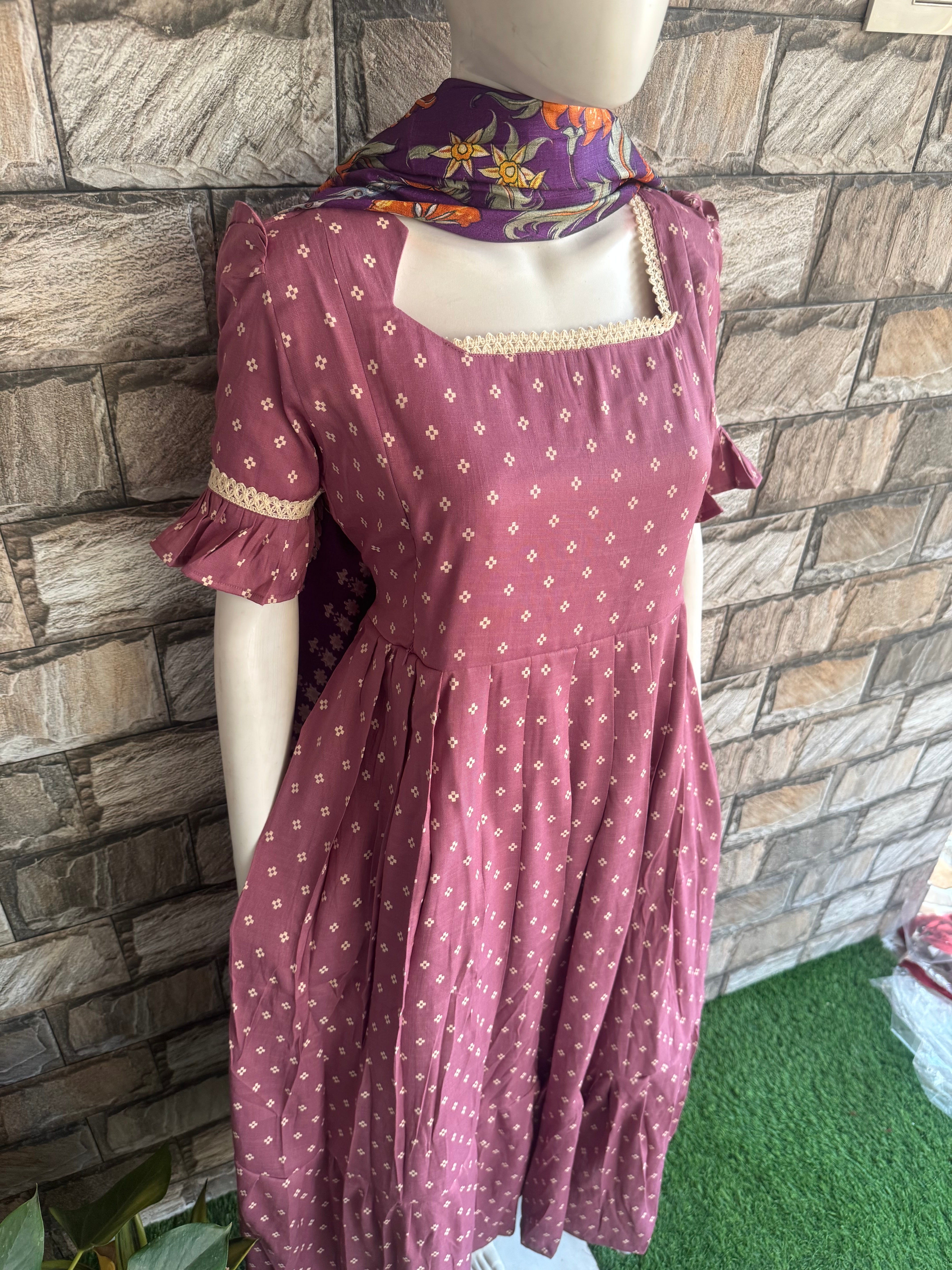 Lilac Soft mix cotton Maternity maxi