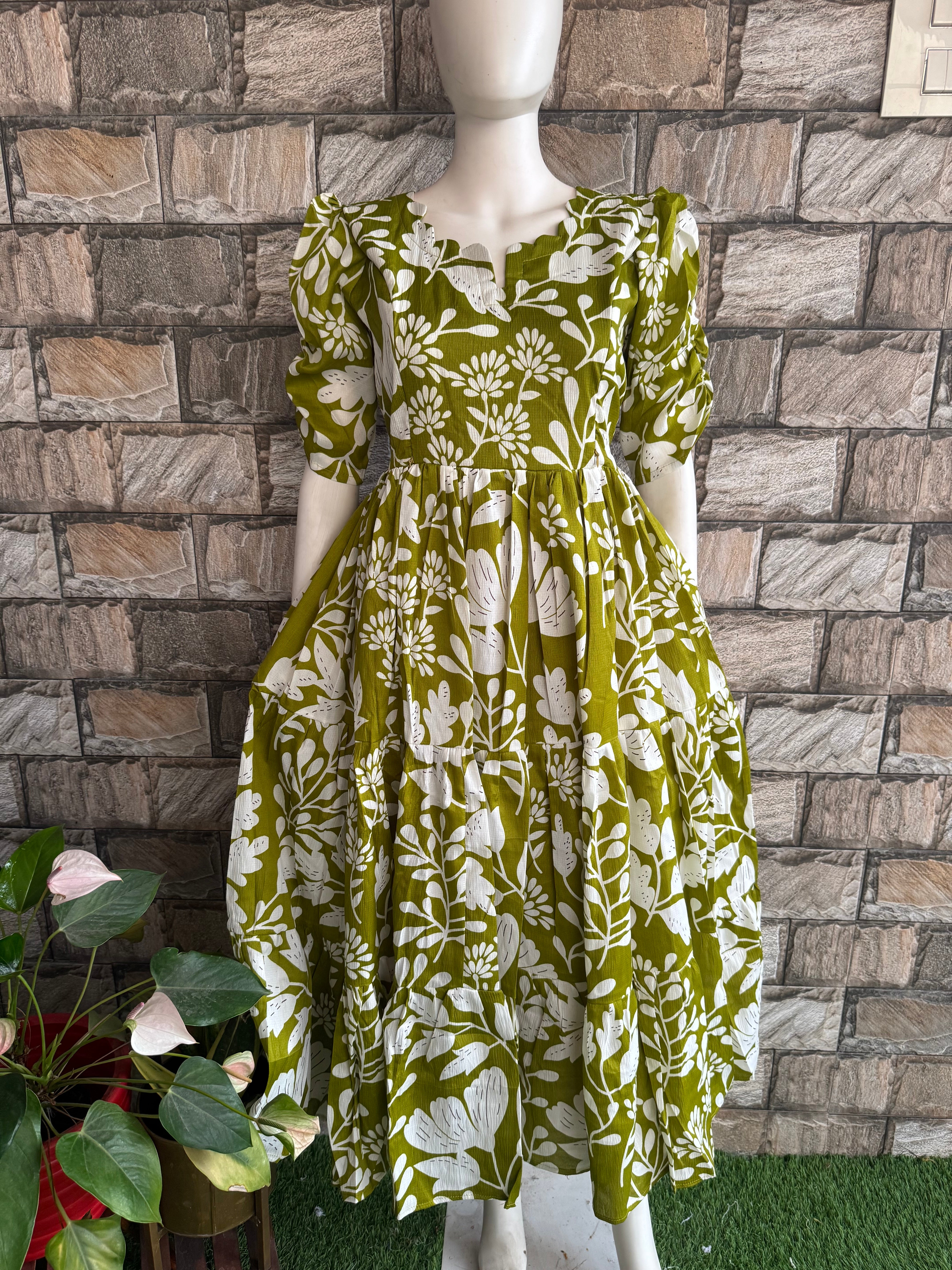 Parrot green shade Delta Maternity maxi