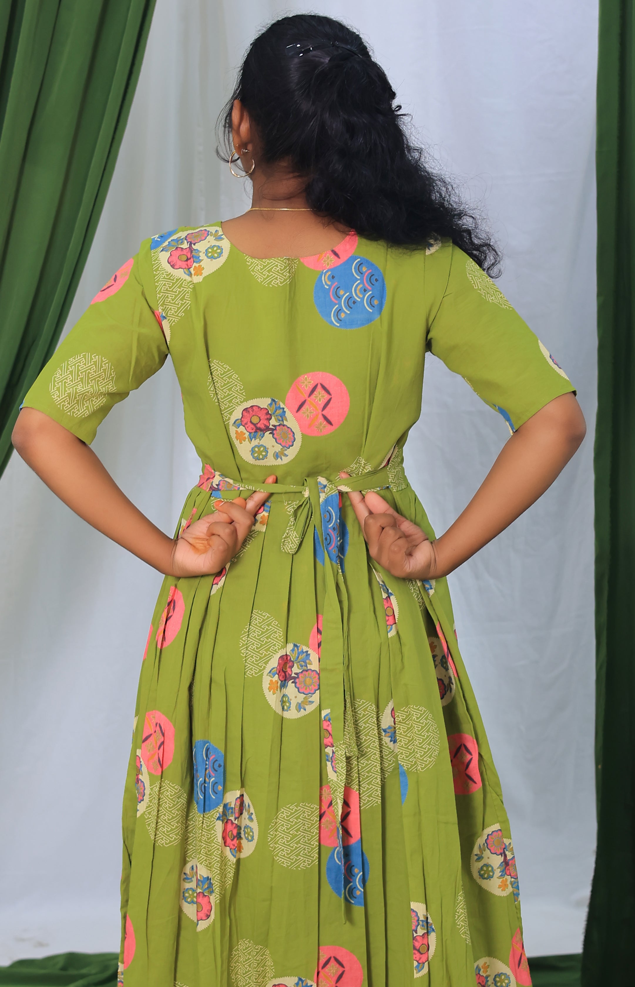 Soft cotton Maternity maxi - woods