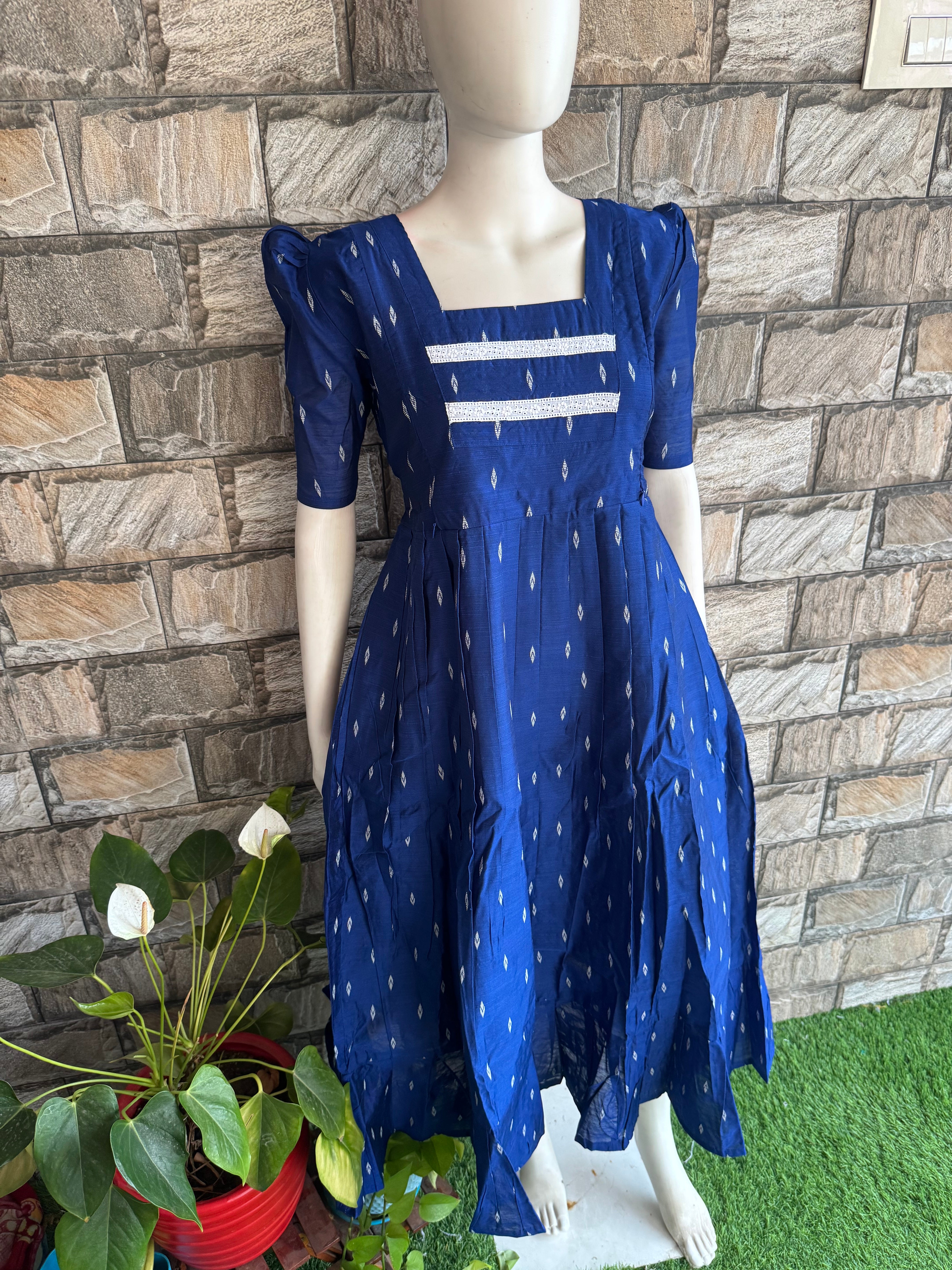 Festive wear Maternity raw silk maxi Royal