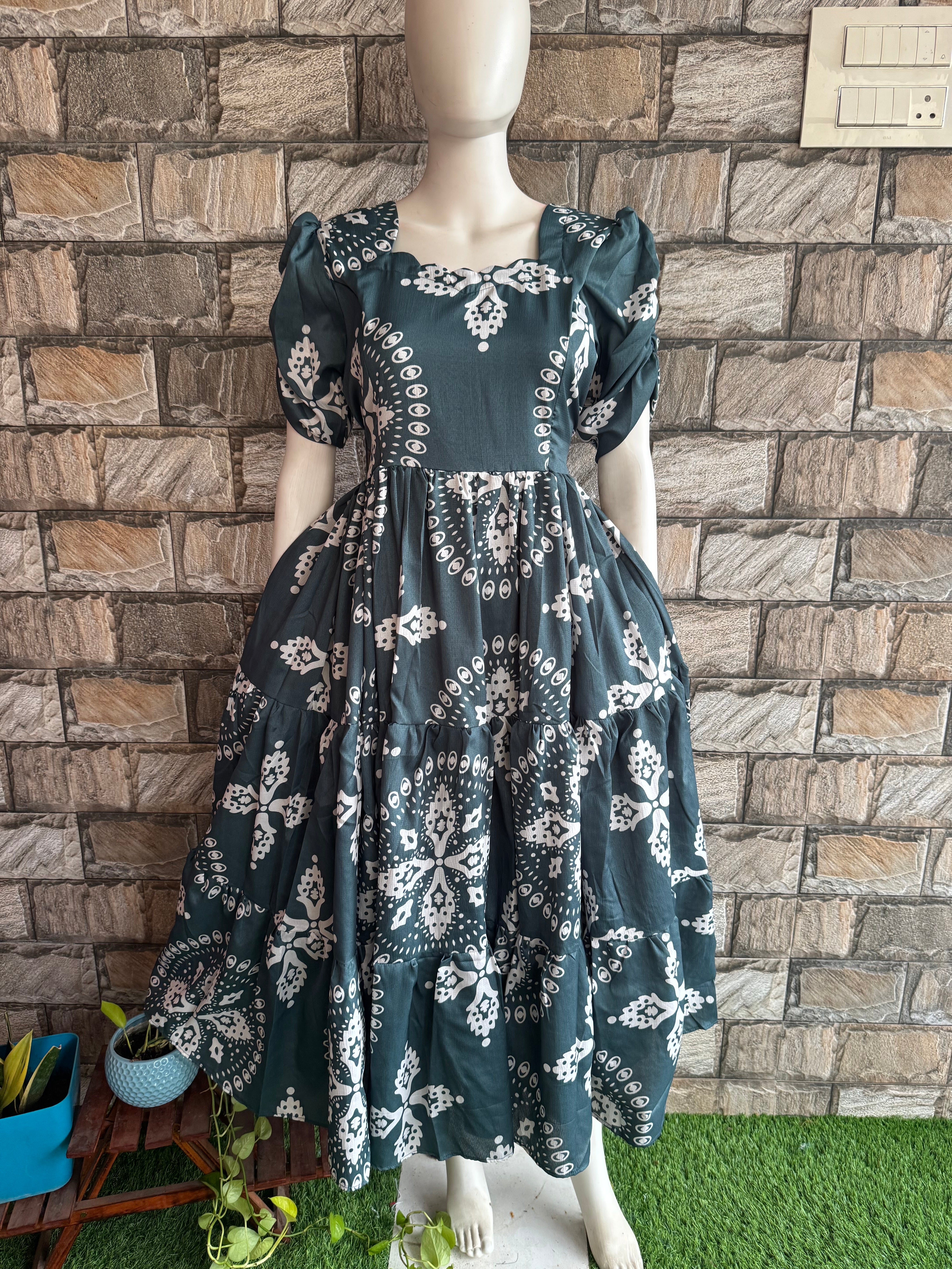 Delta Maternity maxi Teal Mix Grey