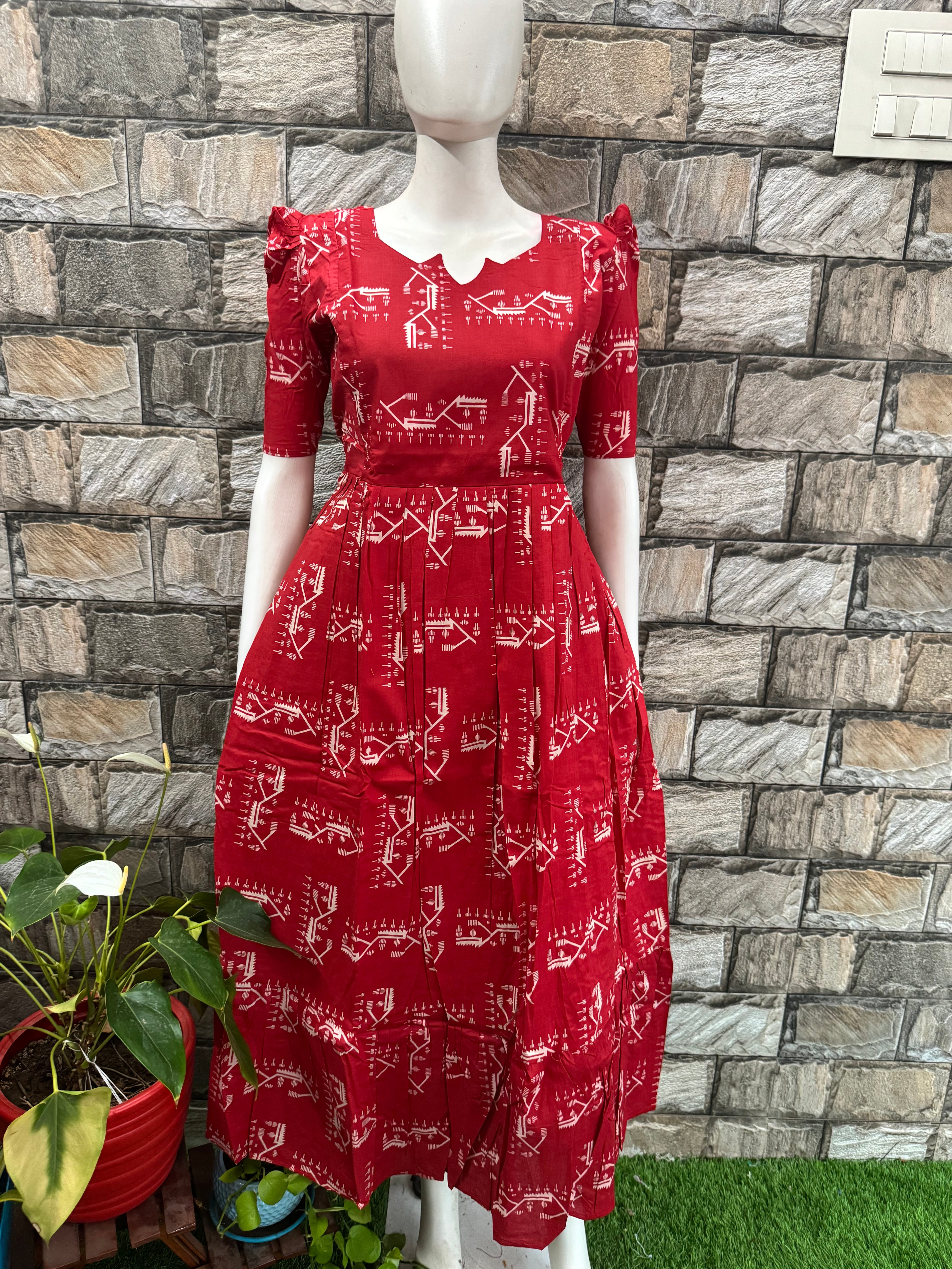 Cherry print soft cotton Maternity maxi