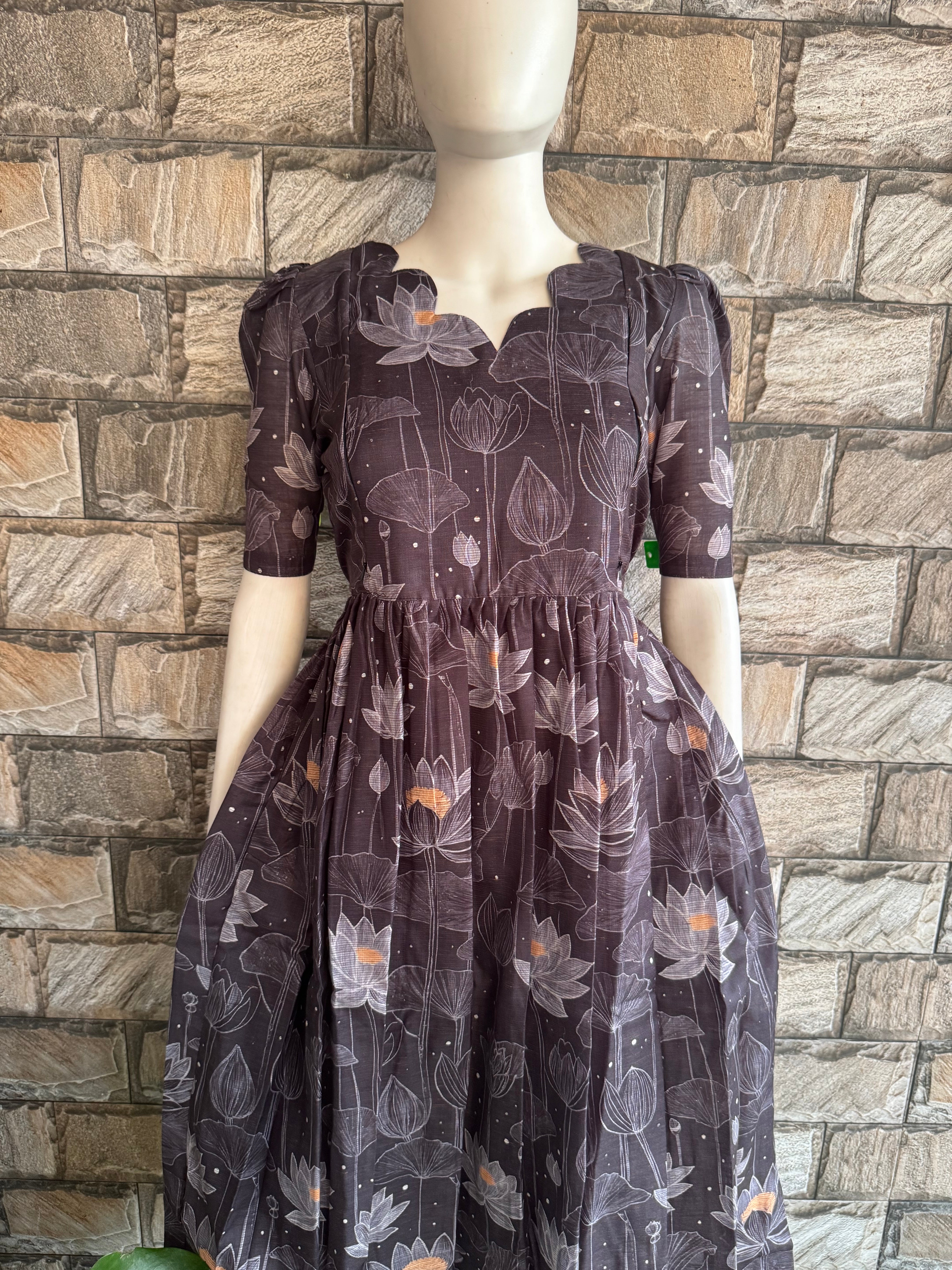 Linen Soft Cotton Maternity maxi black