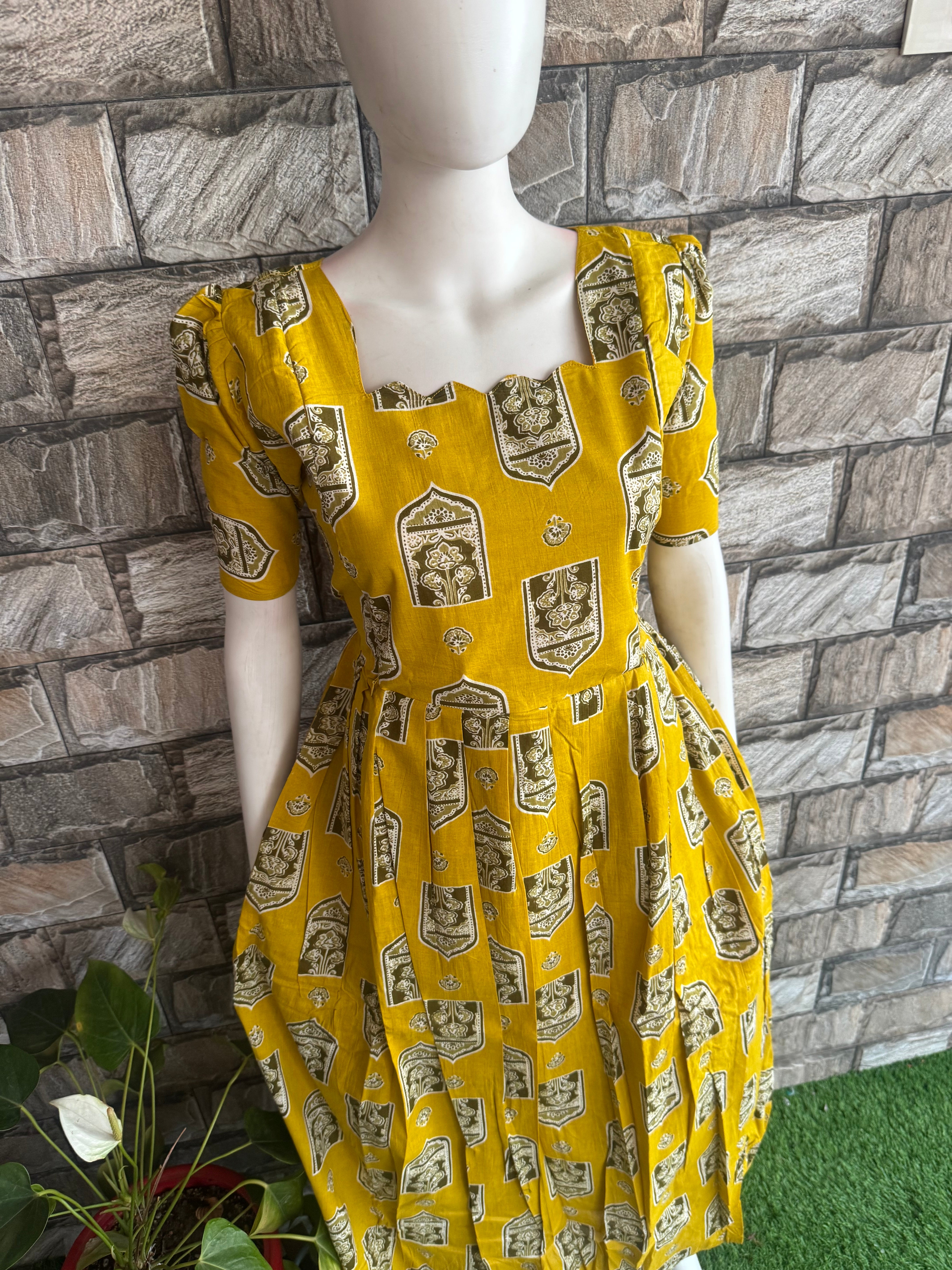 Lemon yellow soft cotton Maternity maxi
