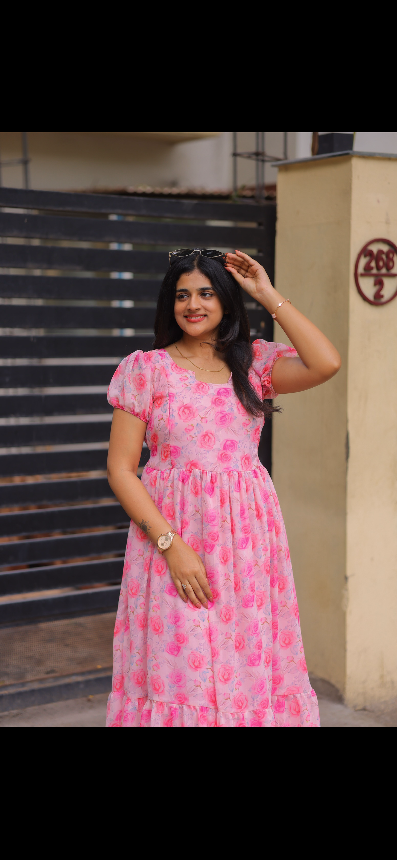 Lurex Georgette Maternity Feeding maxi Peach