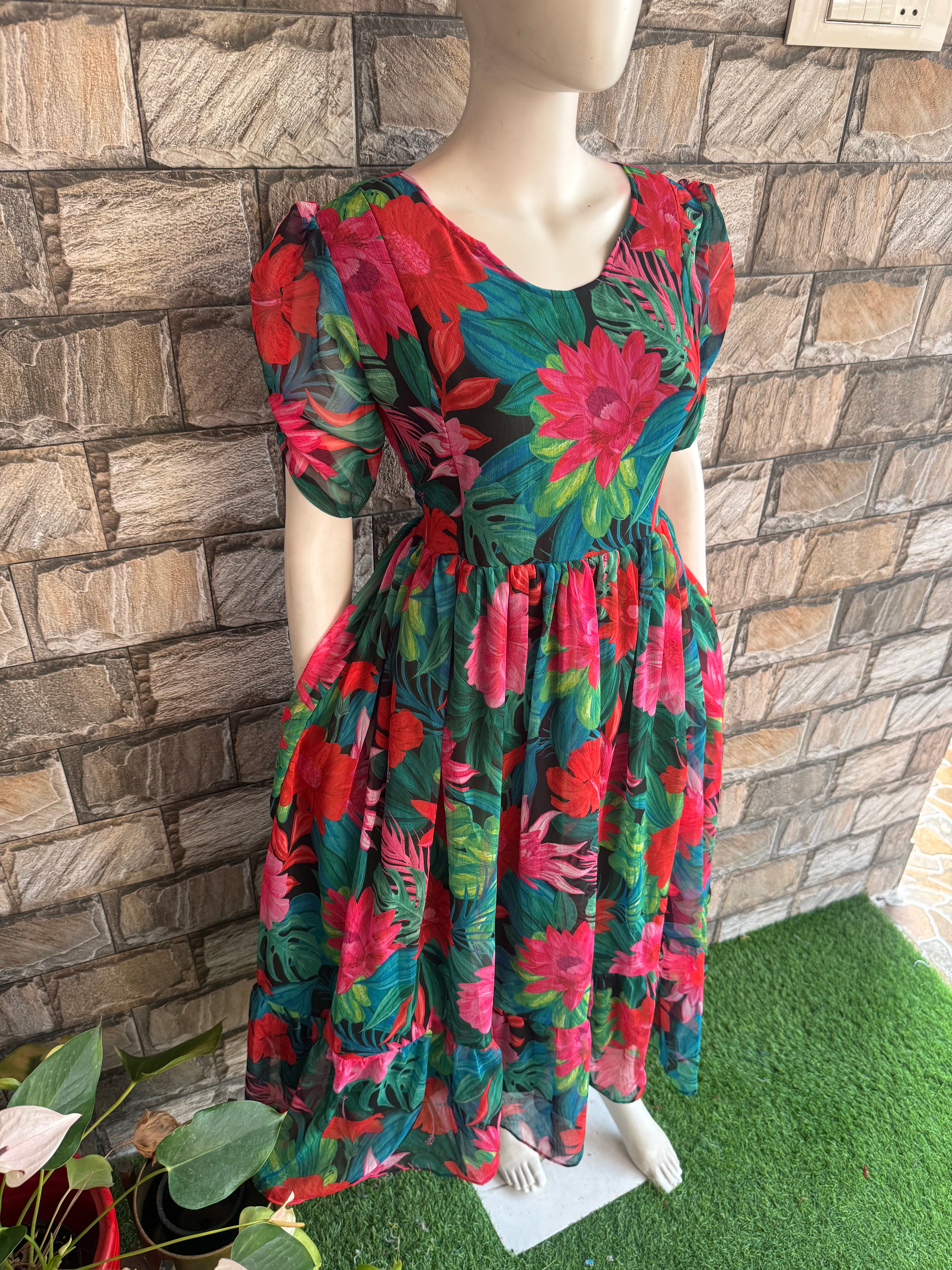 Lotus Georgette Maternity Maxi