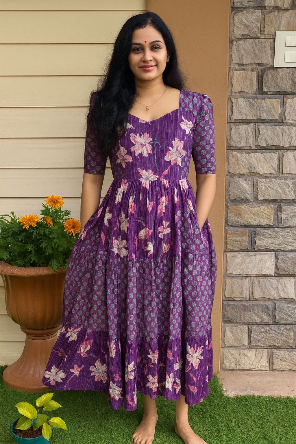 purple cotton maxi