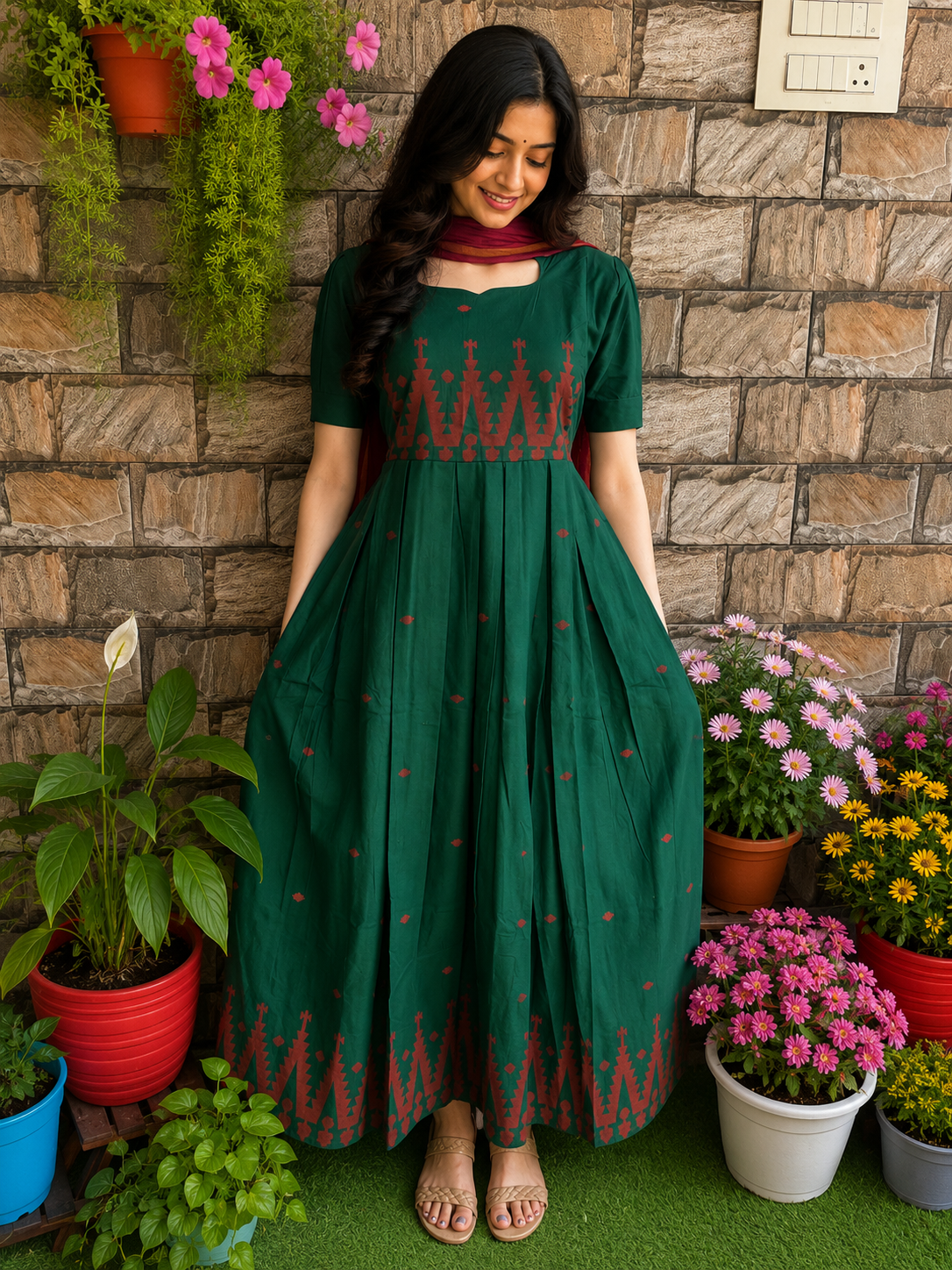 Handloom Cotton Maternity maxi Jhamdhani