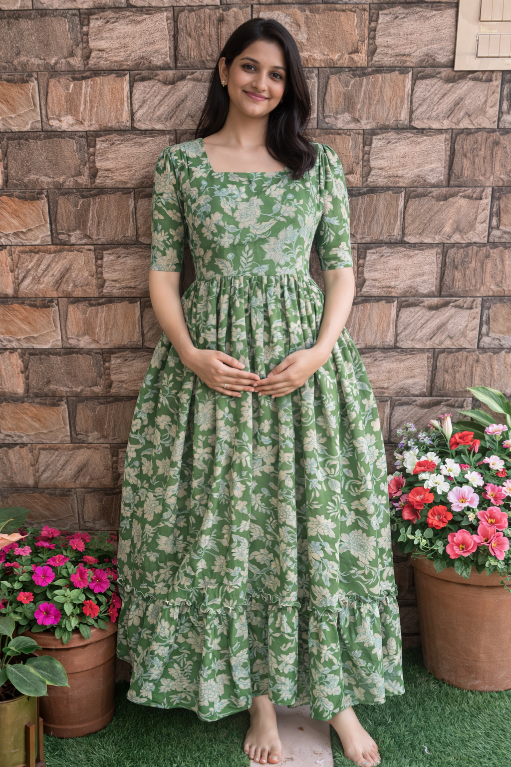 Oil Cake shade Maternity maxi