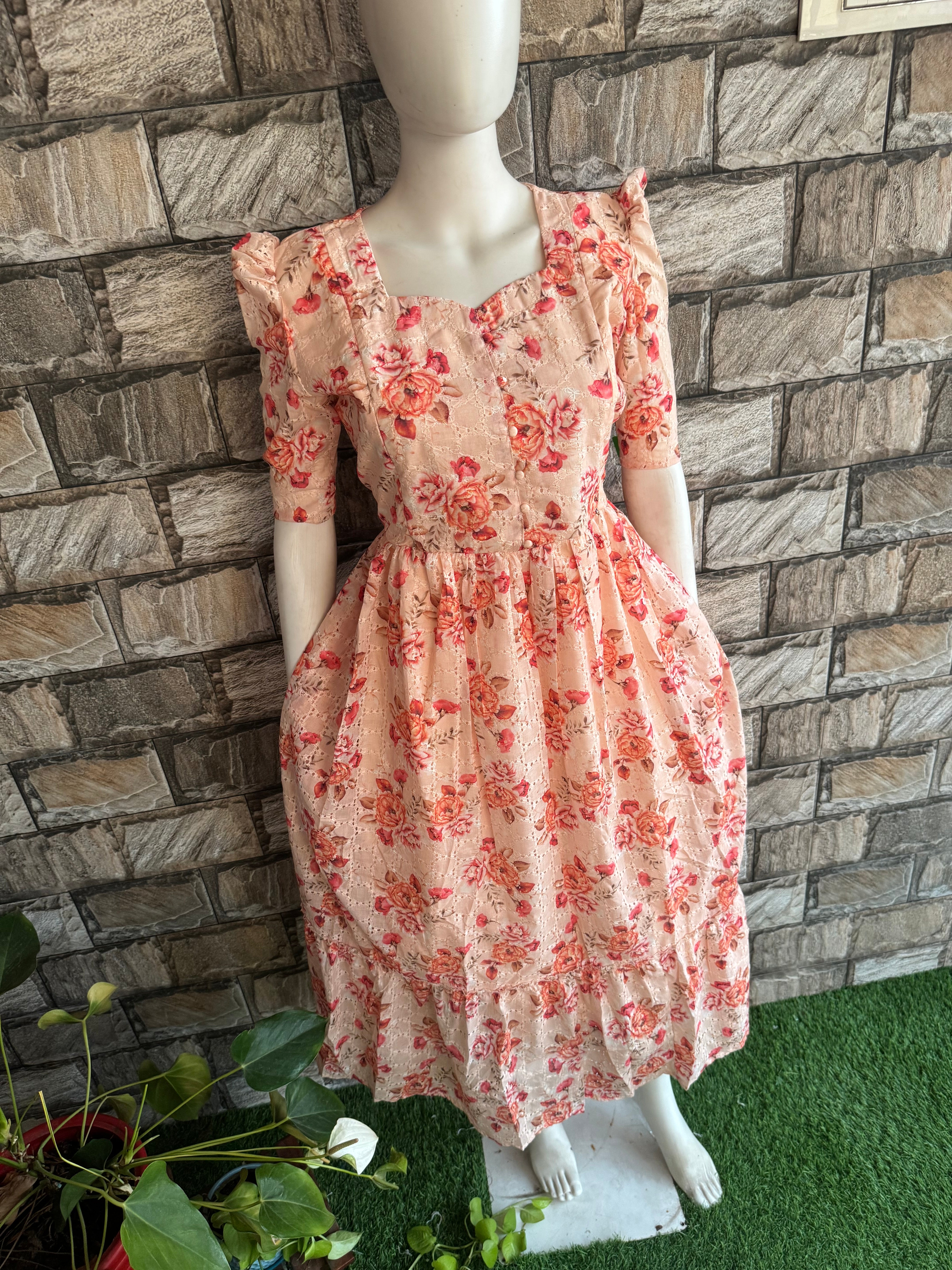 Mild Peach Hacoba Maternity maxi