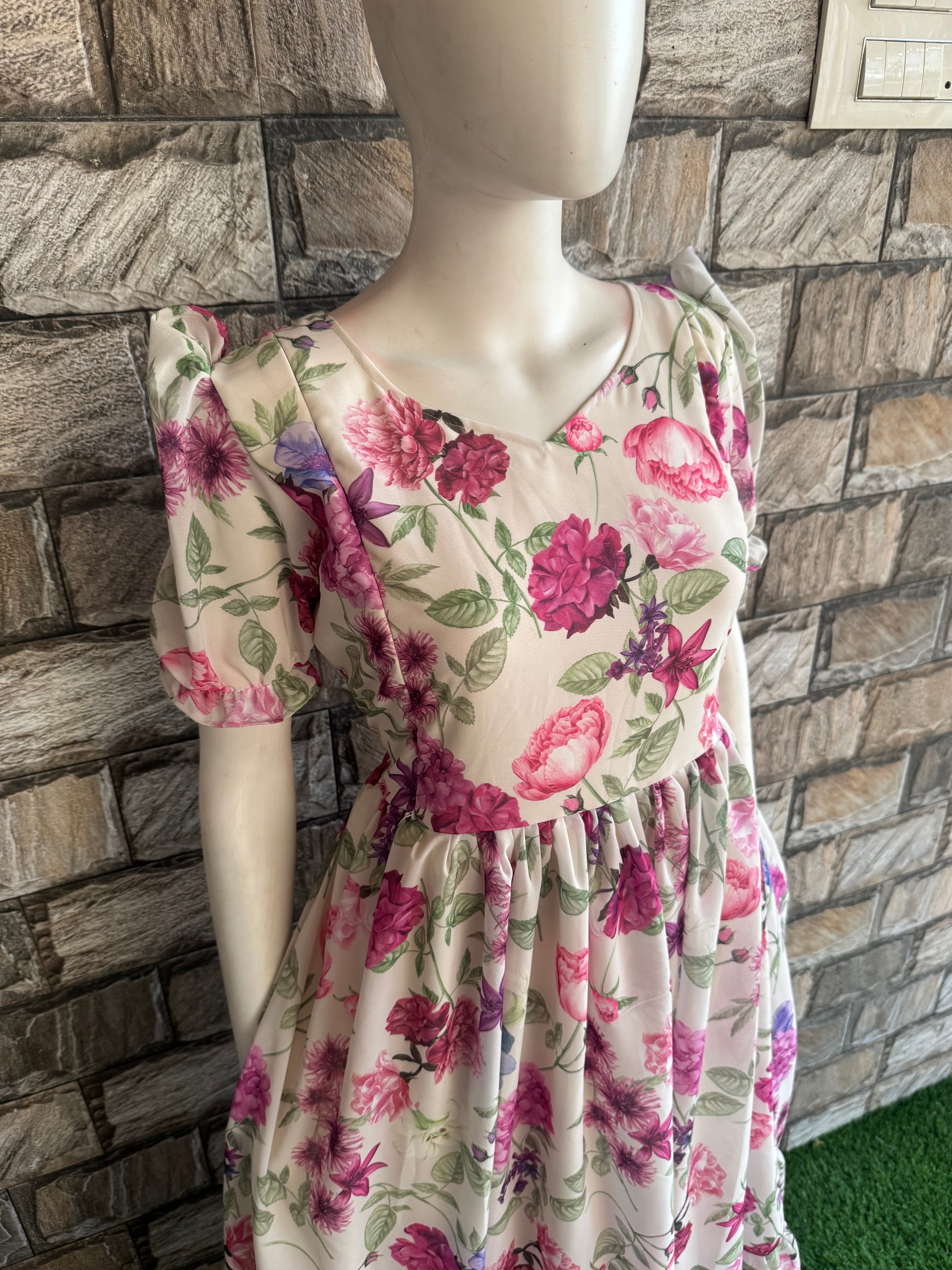 Bunch Rose Georgette Maternity maxi