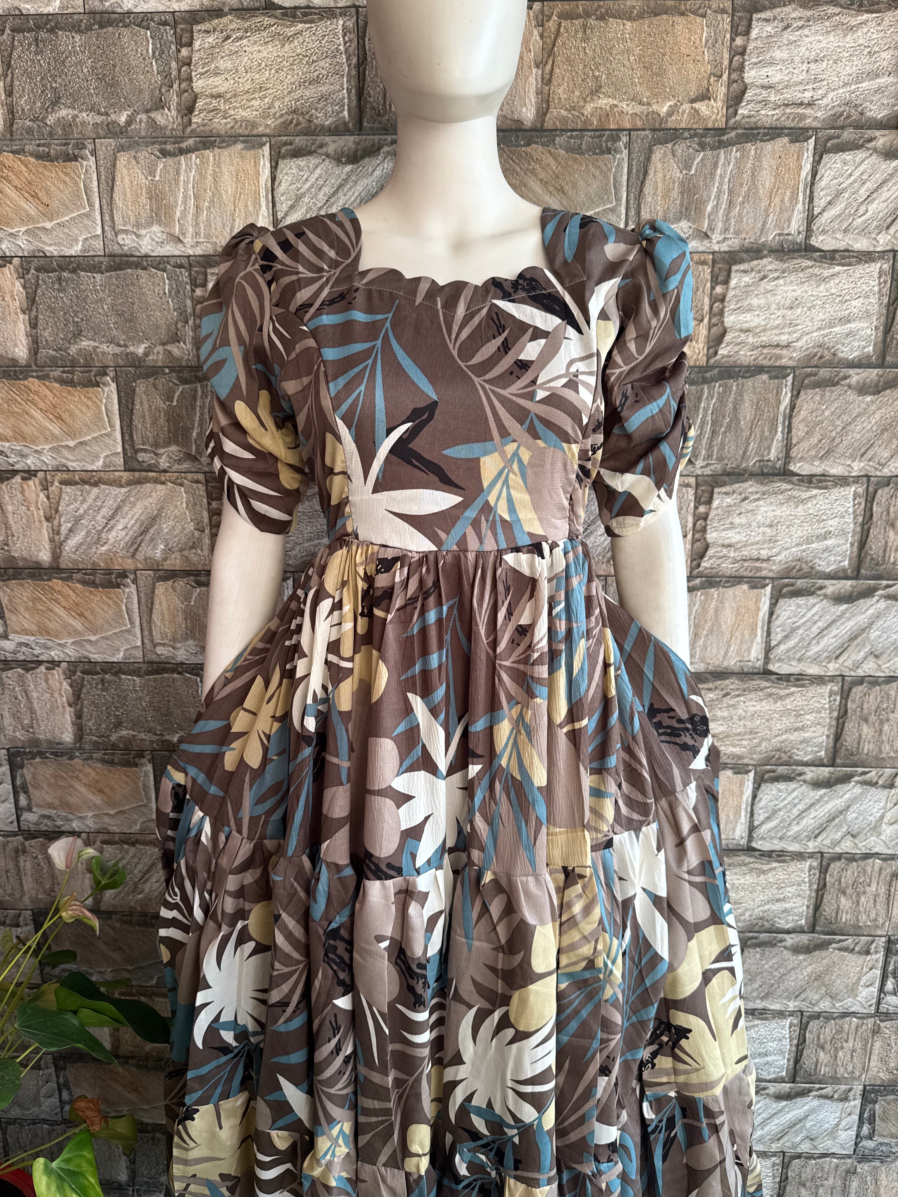 Brownie Delta crepe Maternity maxi