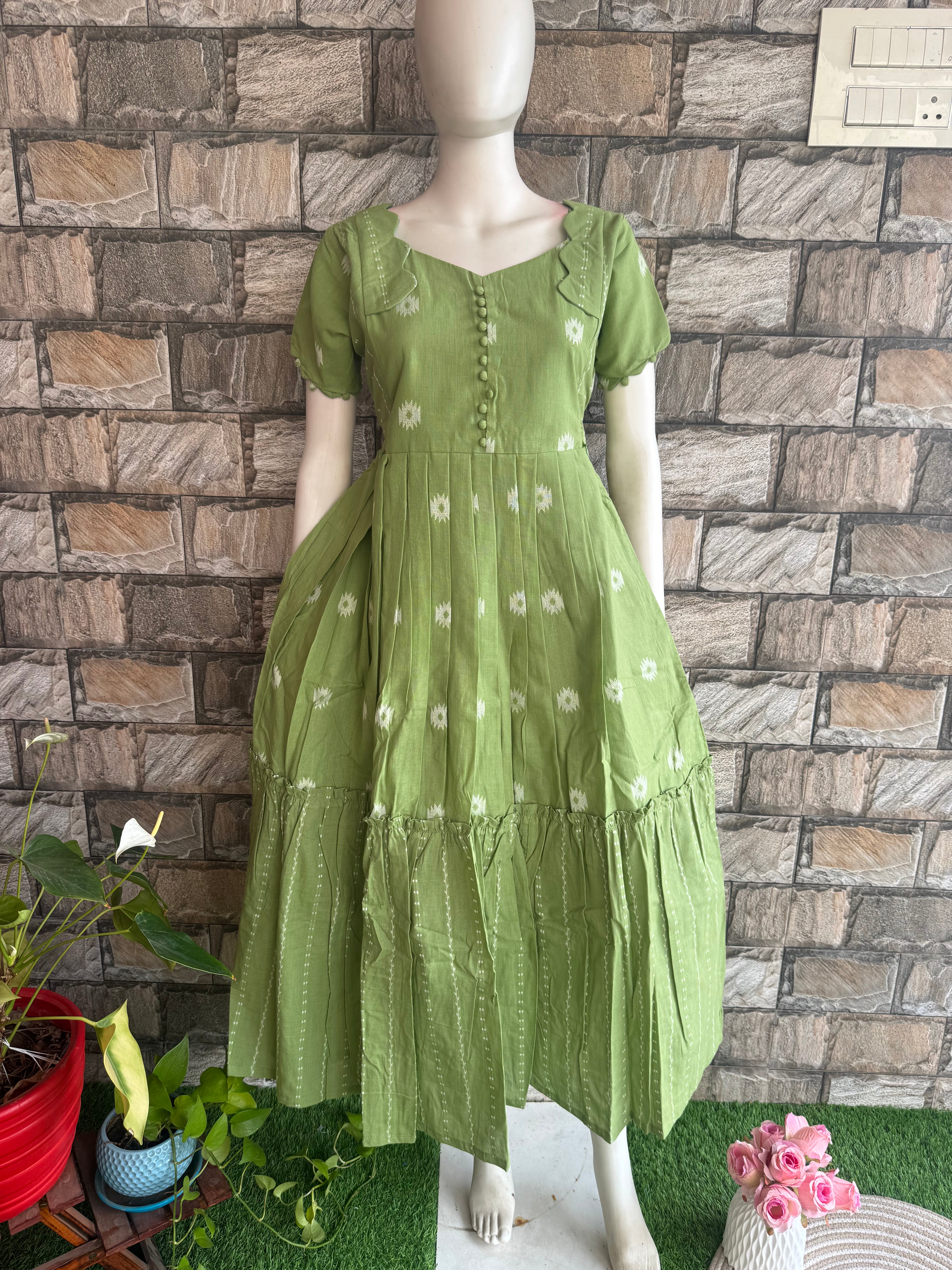 Maternity maxi Handloom cotton Best price Pista Green