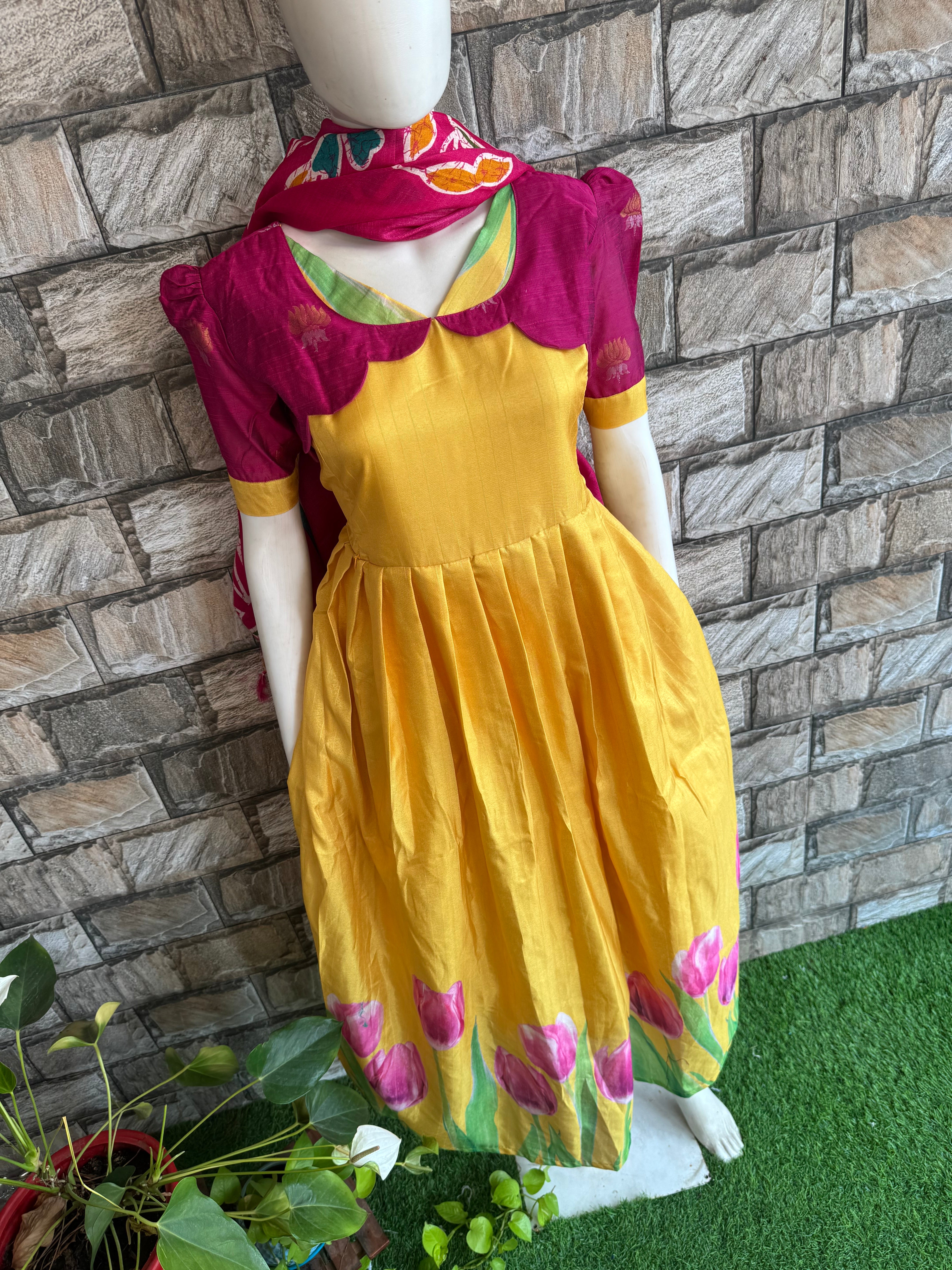 Chanderi Fabric Maternity maxi #sale