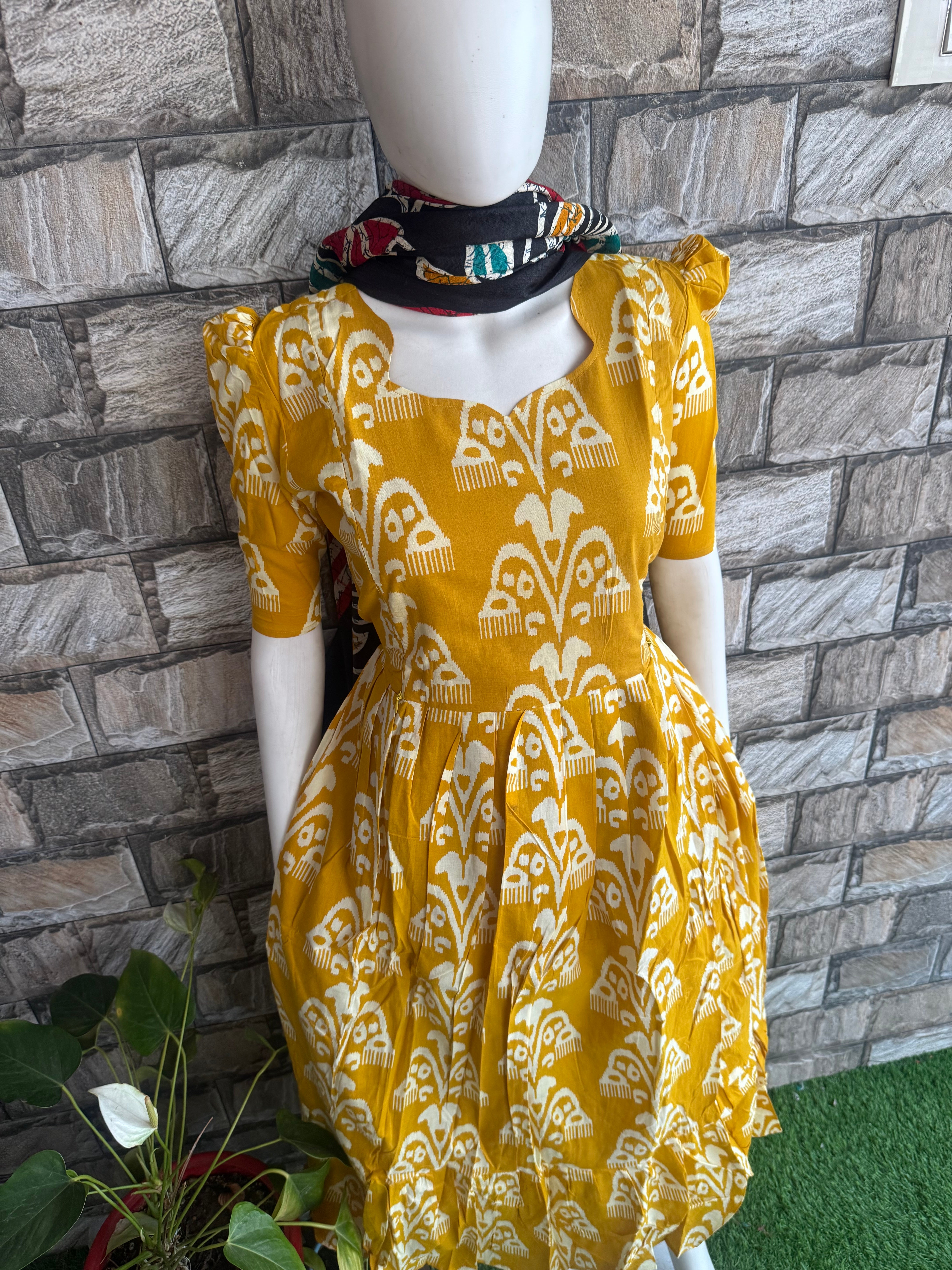 Mustard yellow soft cotton Maternity maxi