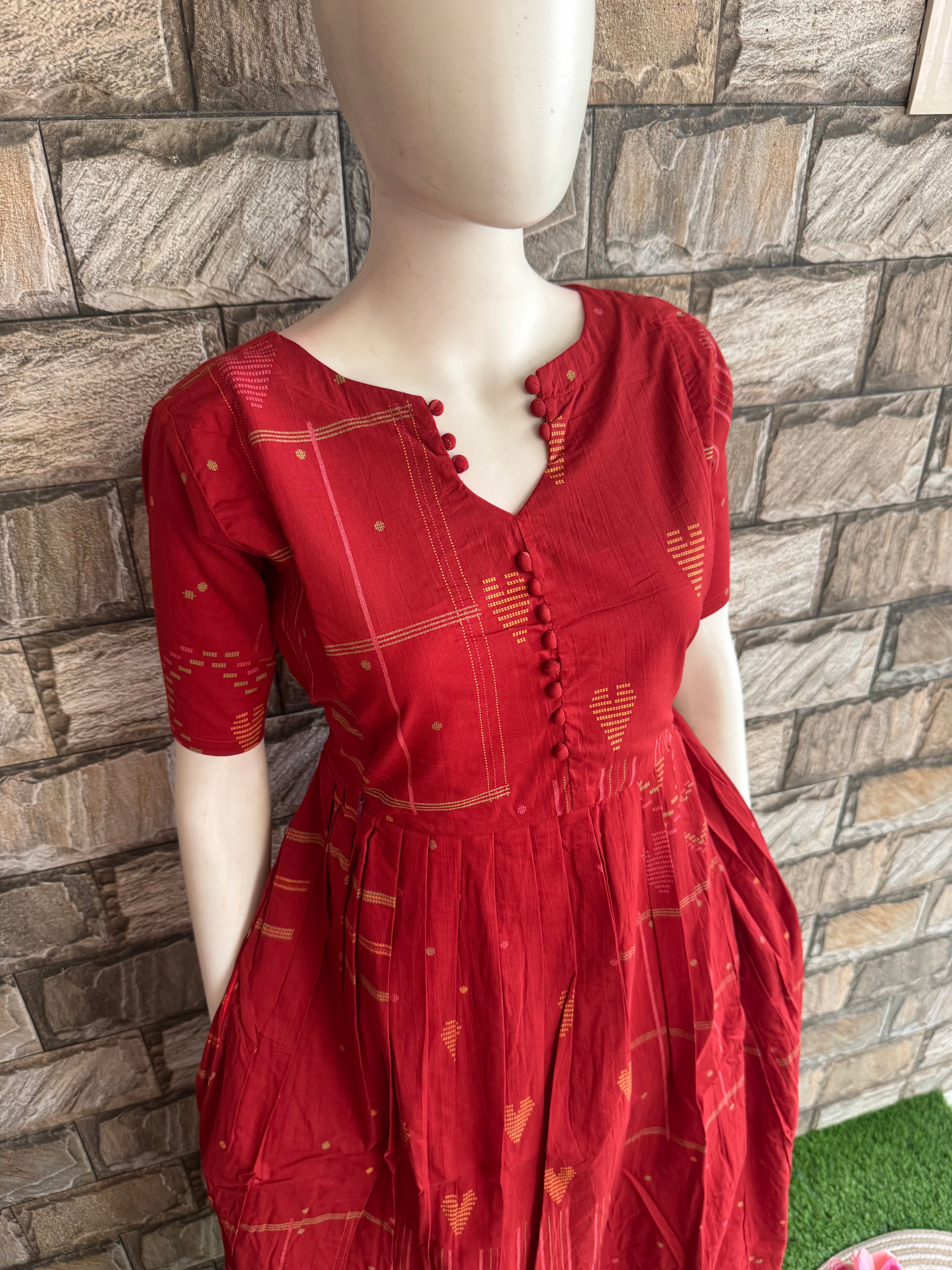 Maternity maxi Handloom cotton Best price Pale Maroon