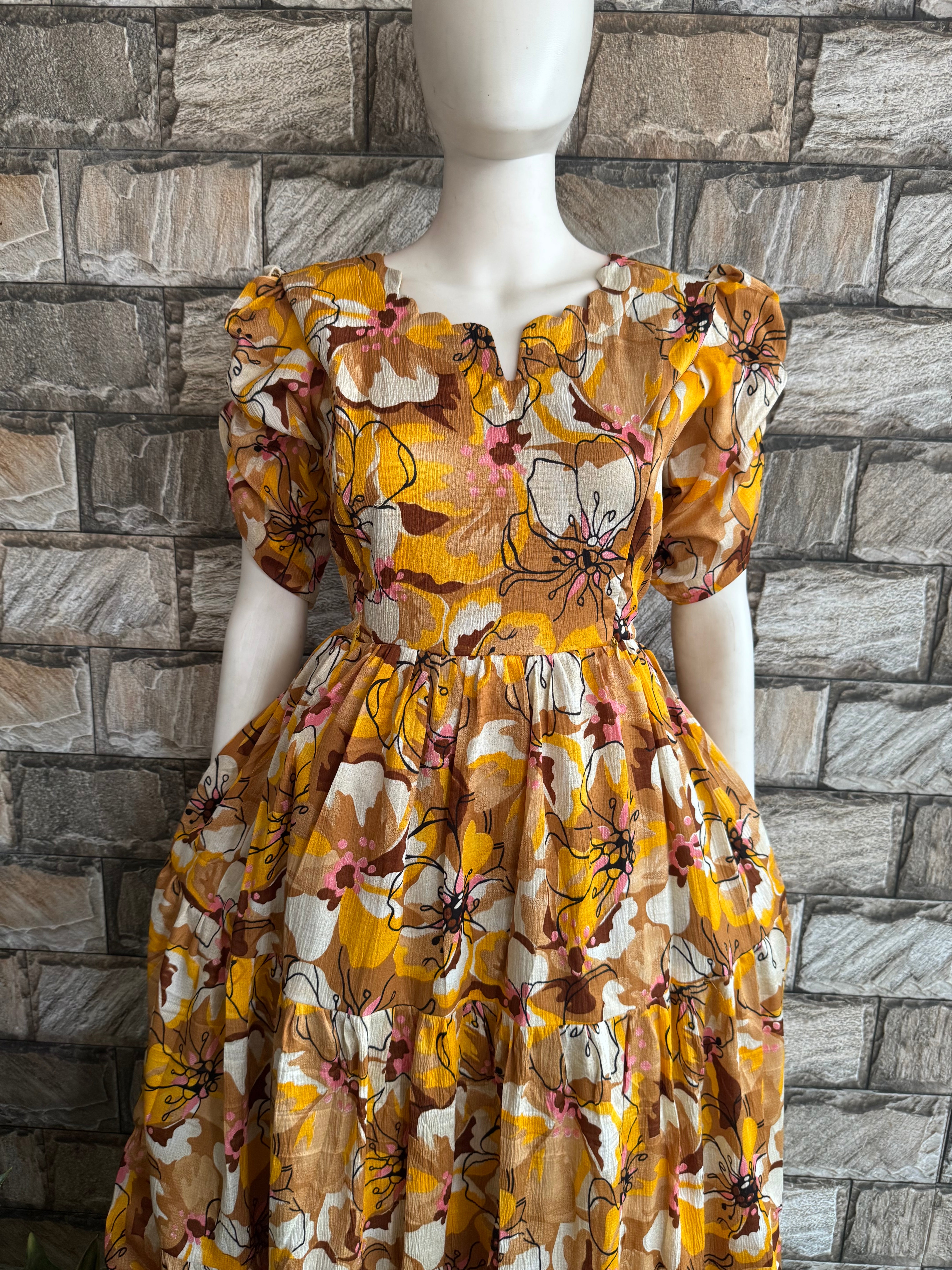 Mustard Bloom Maternity Delta maxi