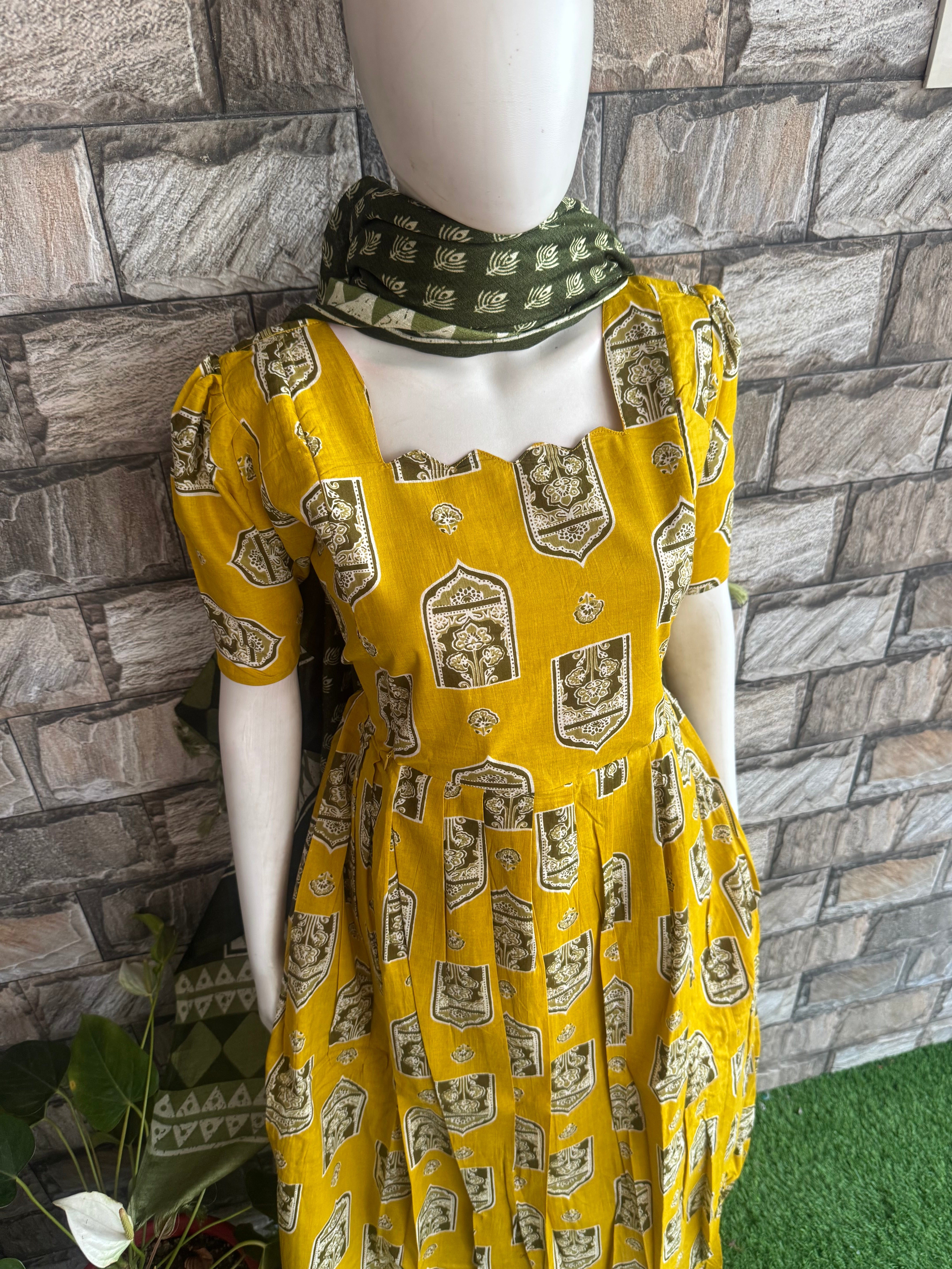 Lemon yellow soft cotton Maternity maxi