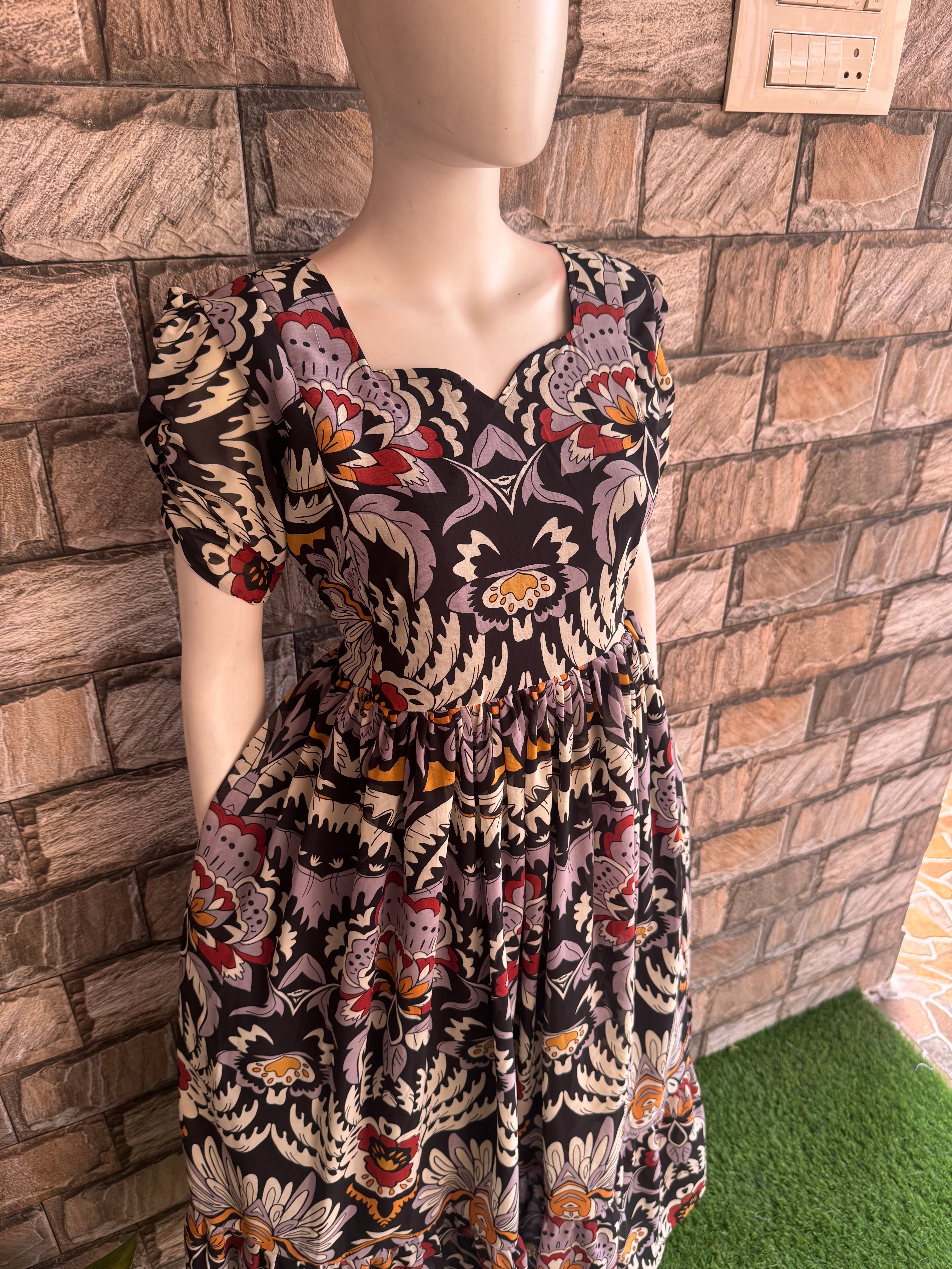 Black Kalamkari maternity Maxi