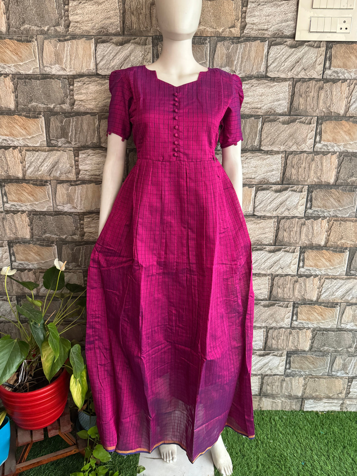 Mix silk  cotton Maternity Feeding maxi