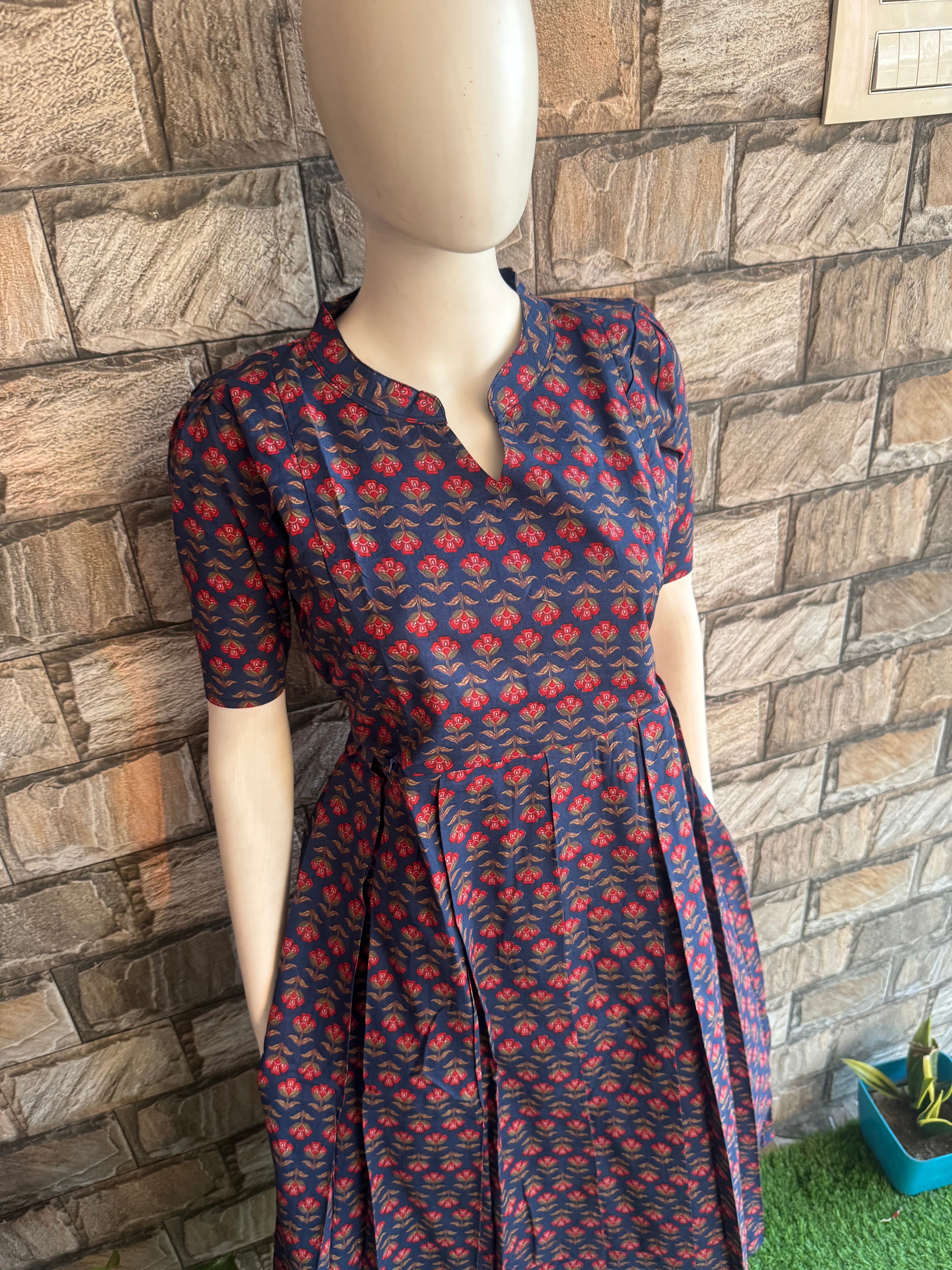 Navy soft cotton Maternity maxi Colar Maxi