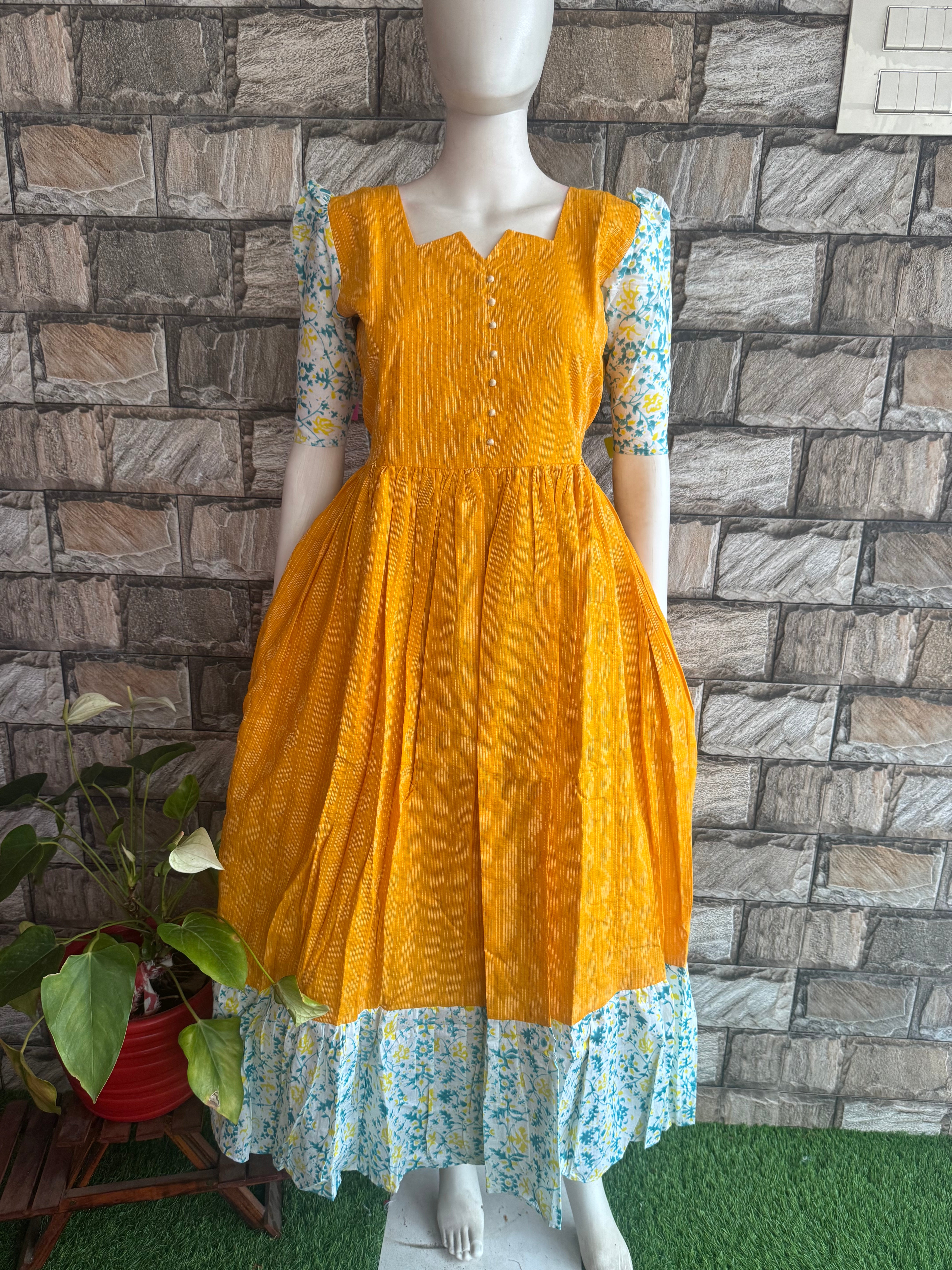 Manjal  Soft Kanta cotton Maternity maxi
