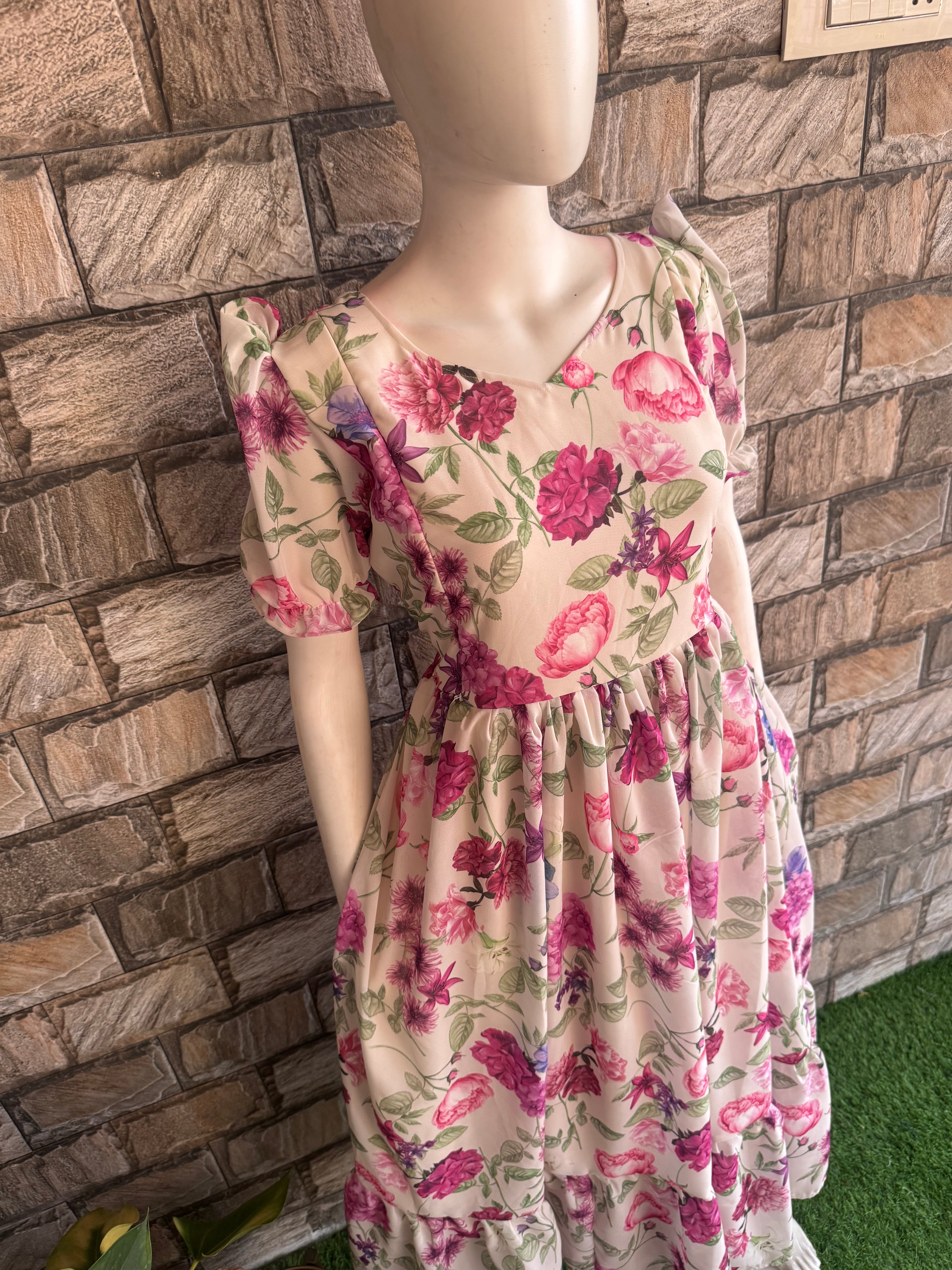 Bunch Rose Georgette Maternity maxi