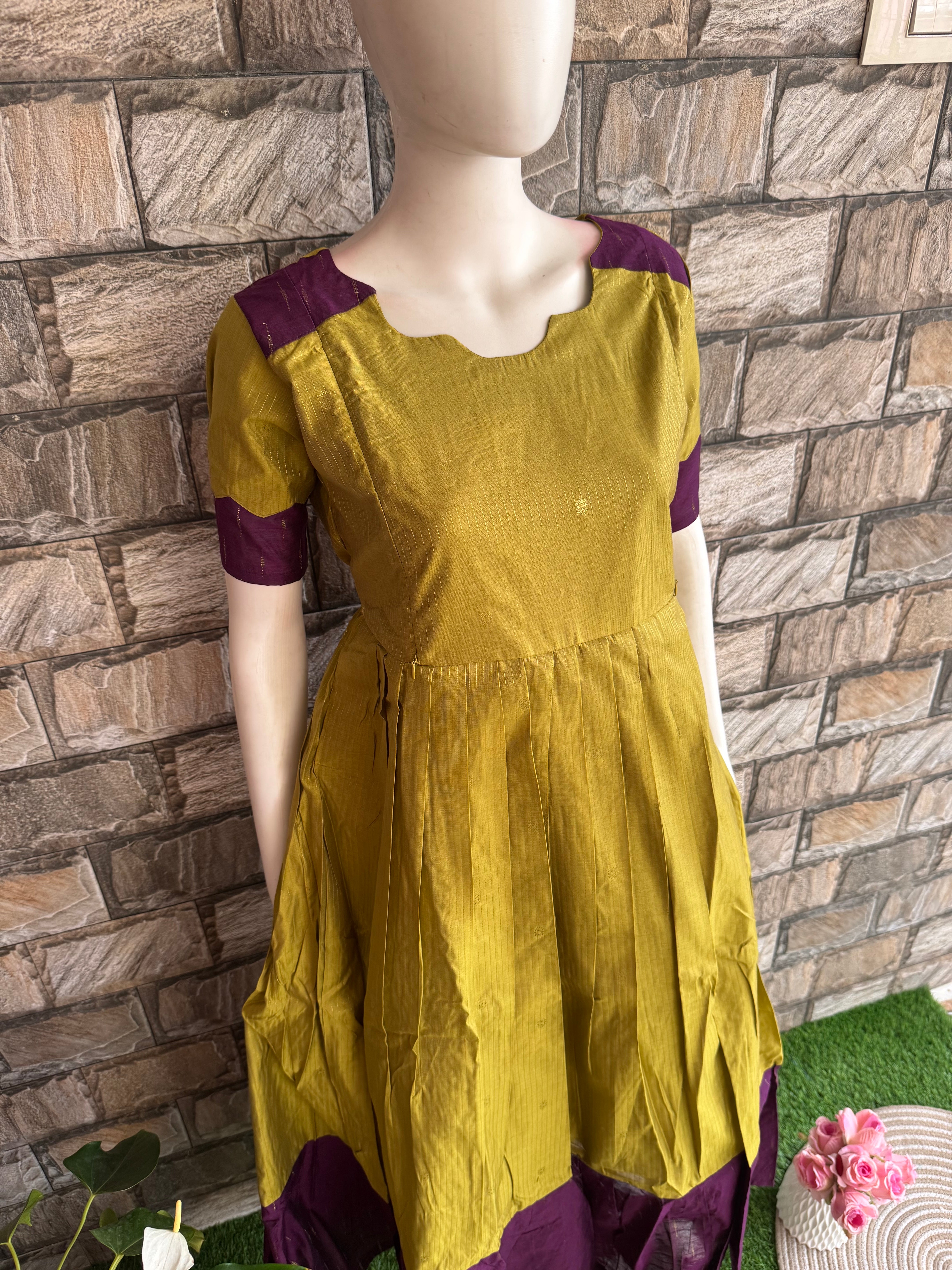 Festive wear Maternity raw silk maxi Unique Shade
