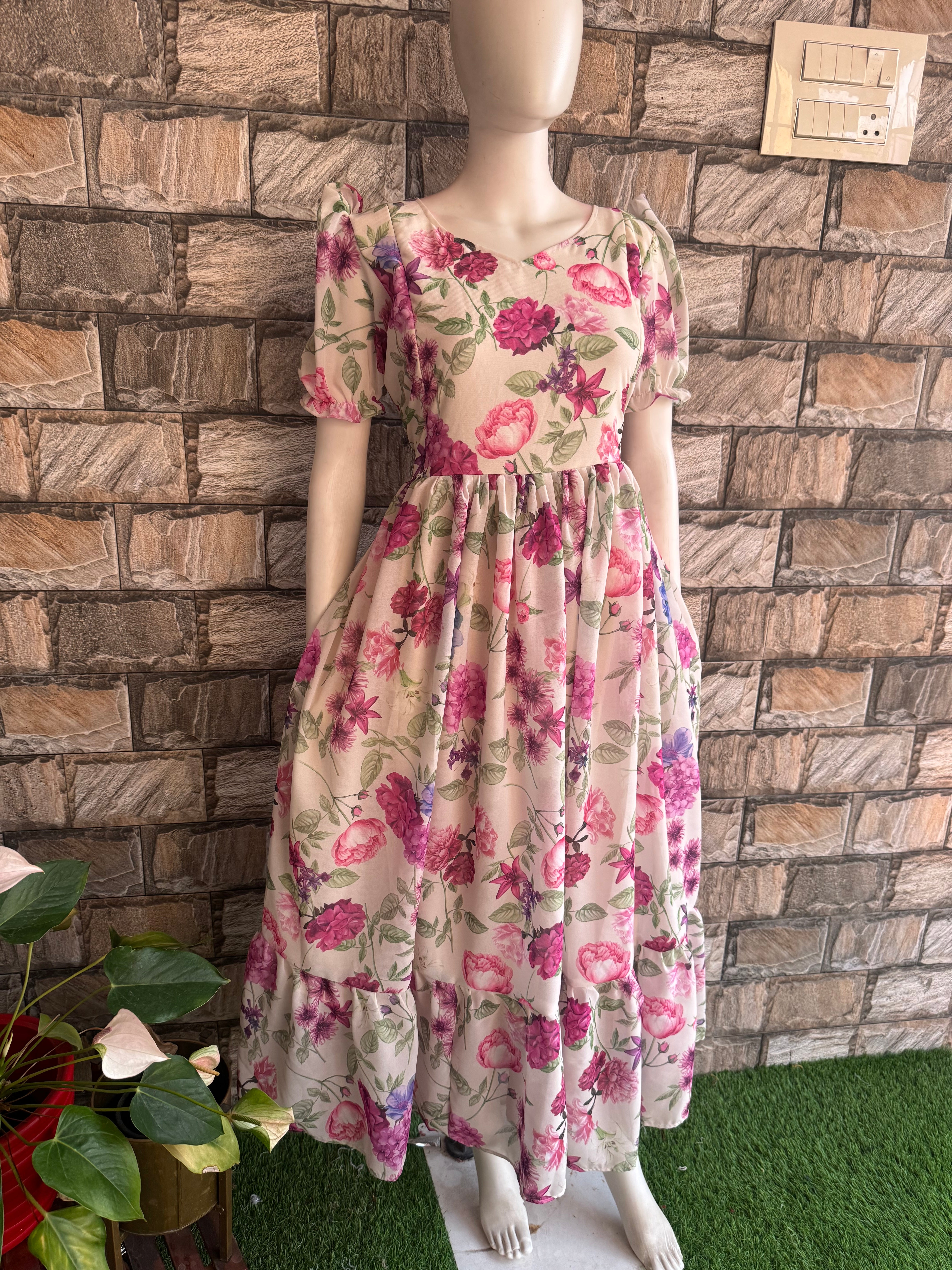 Bunch Rose Georgette Maternity maxi