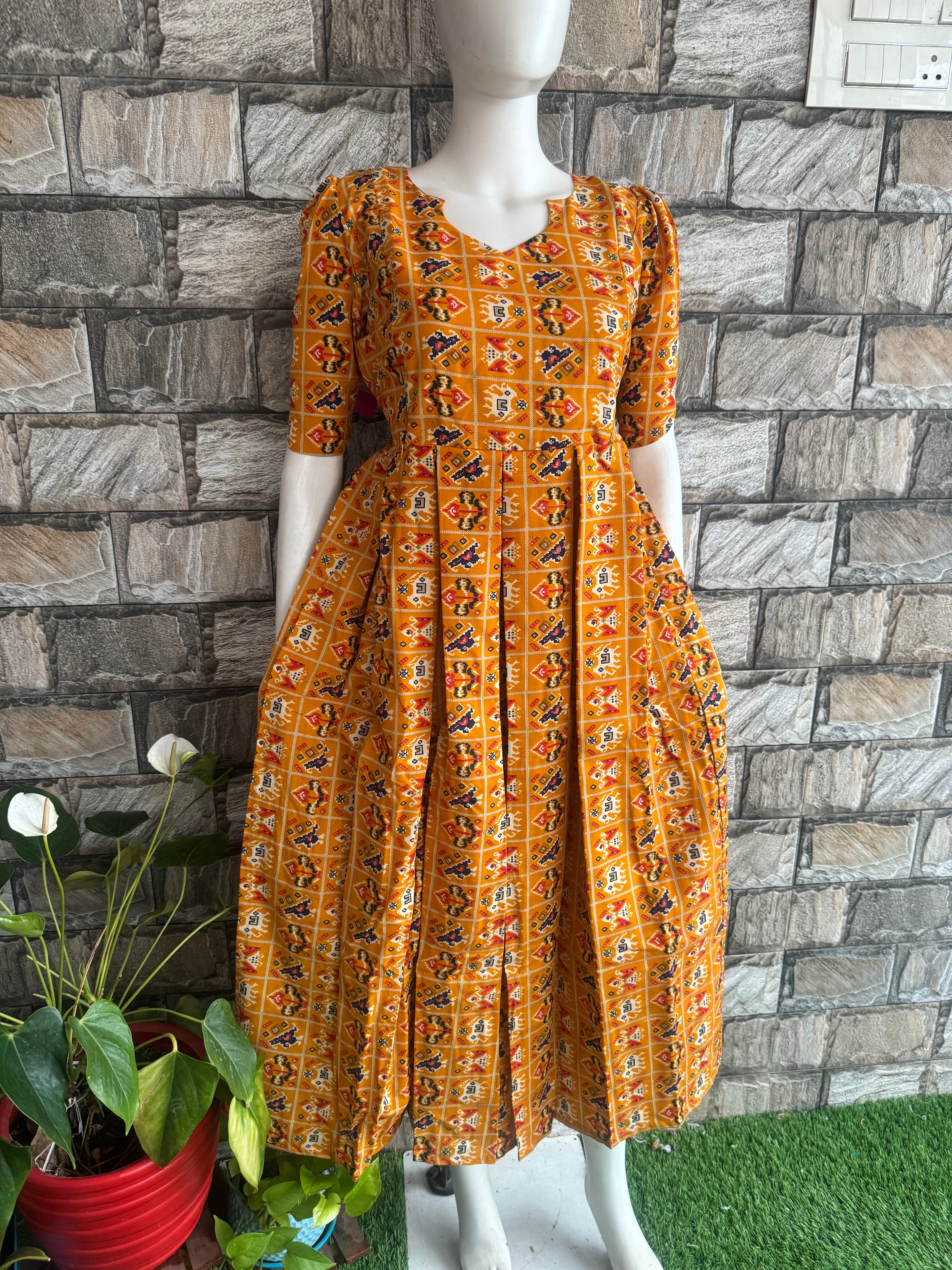 Yellow cotton Ajrak