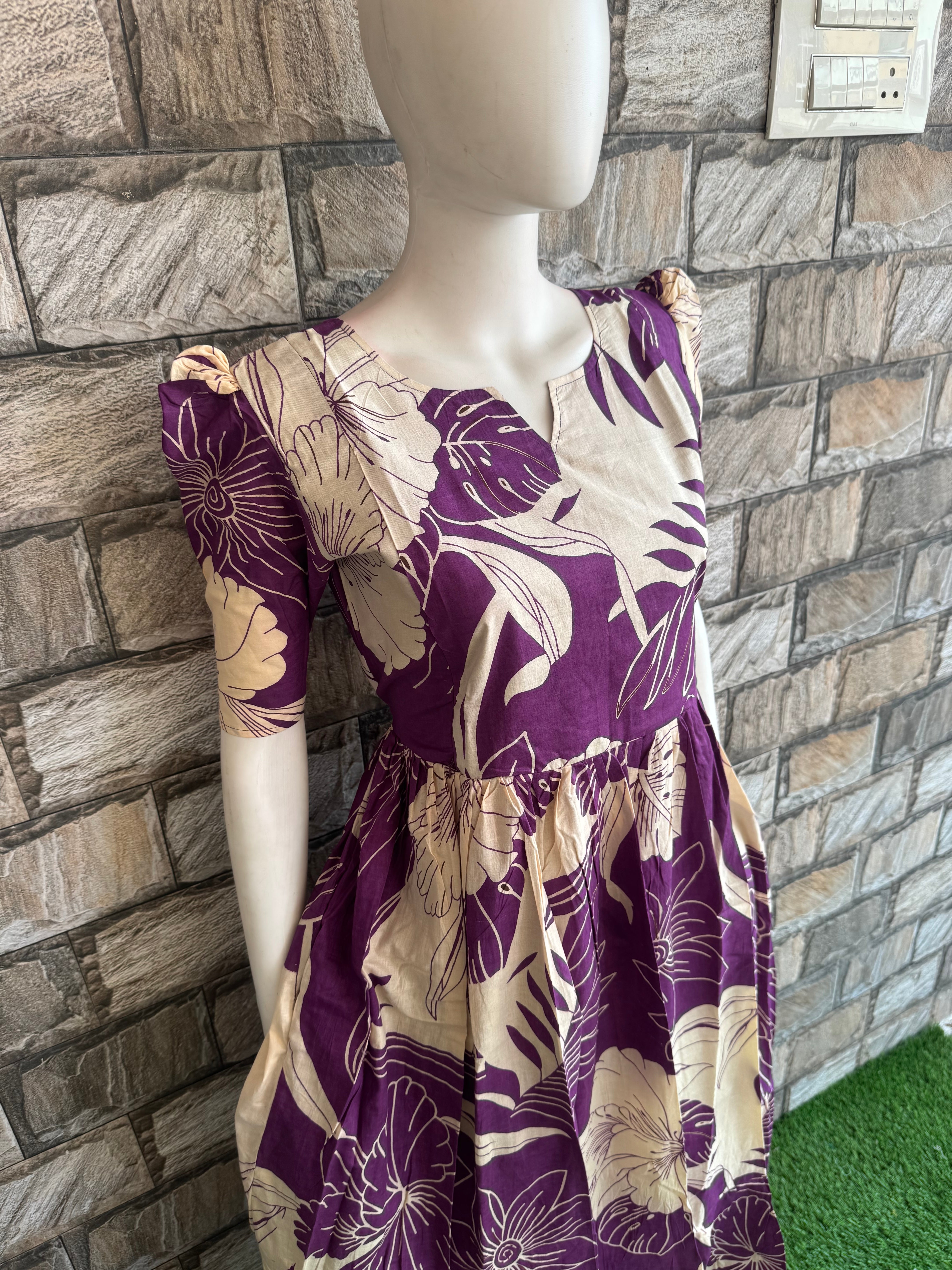 Leafy Violet Maternity Maxi