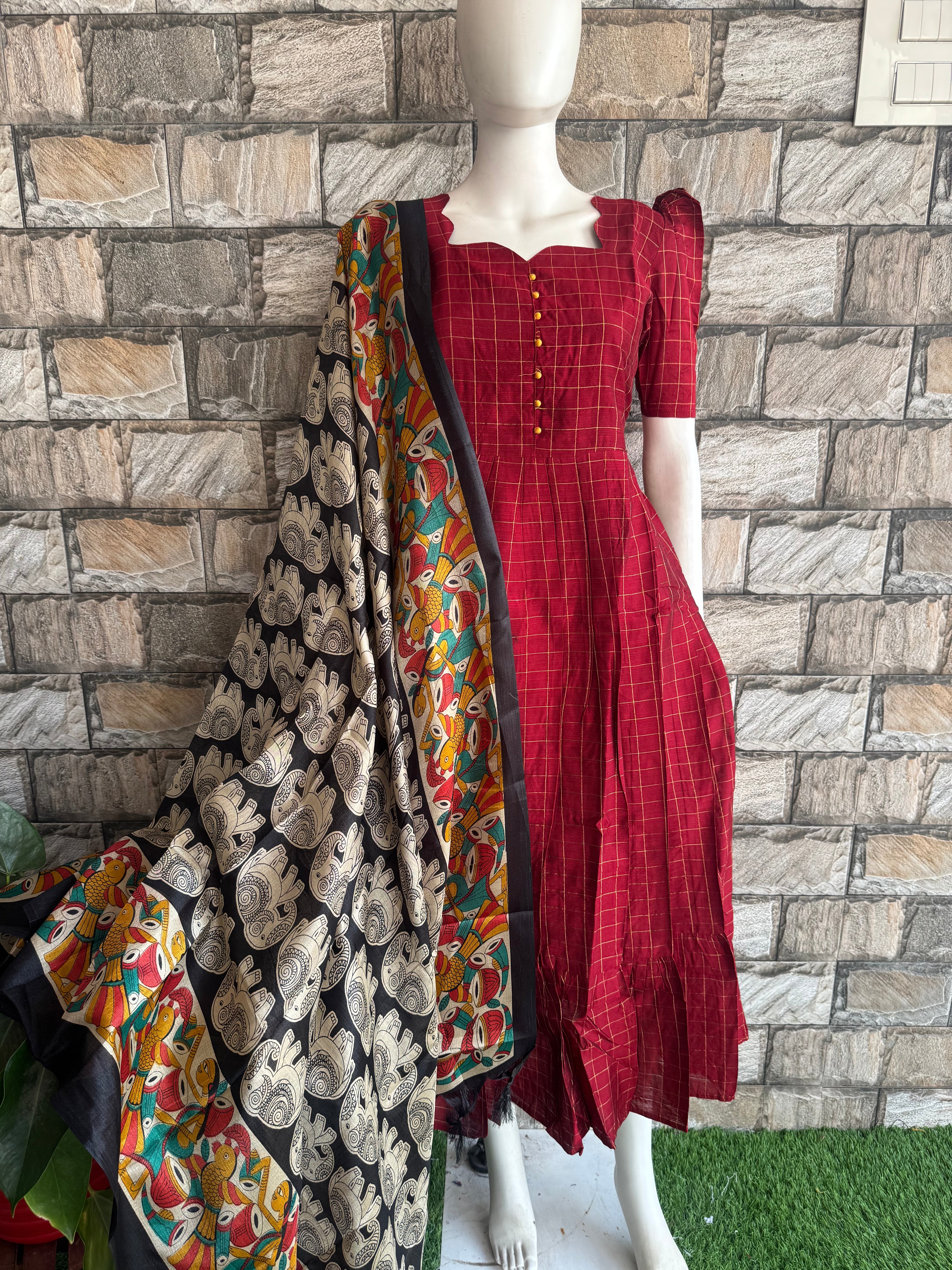 Black poly khadhi dupatta